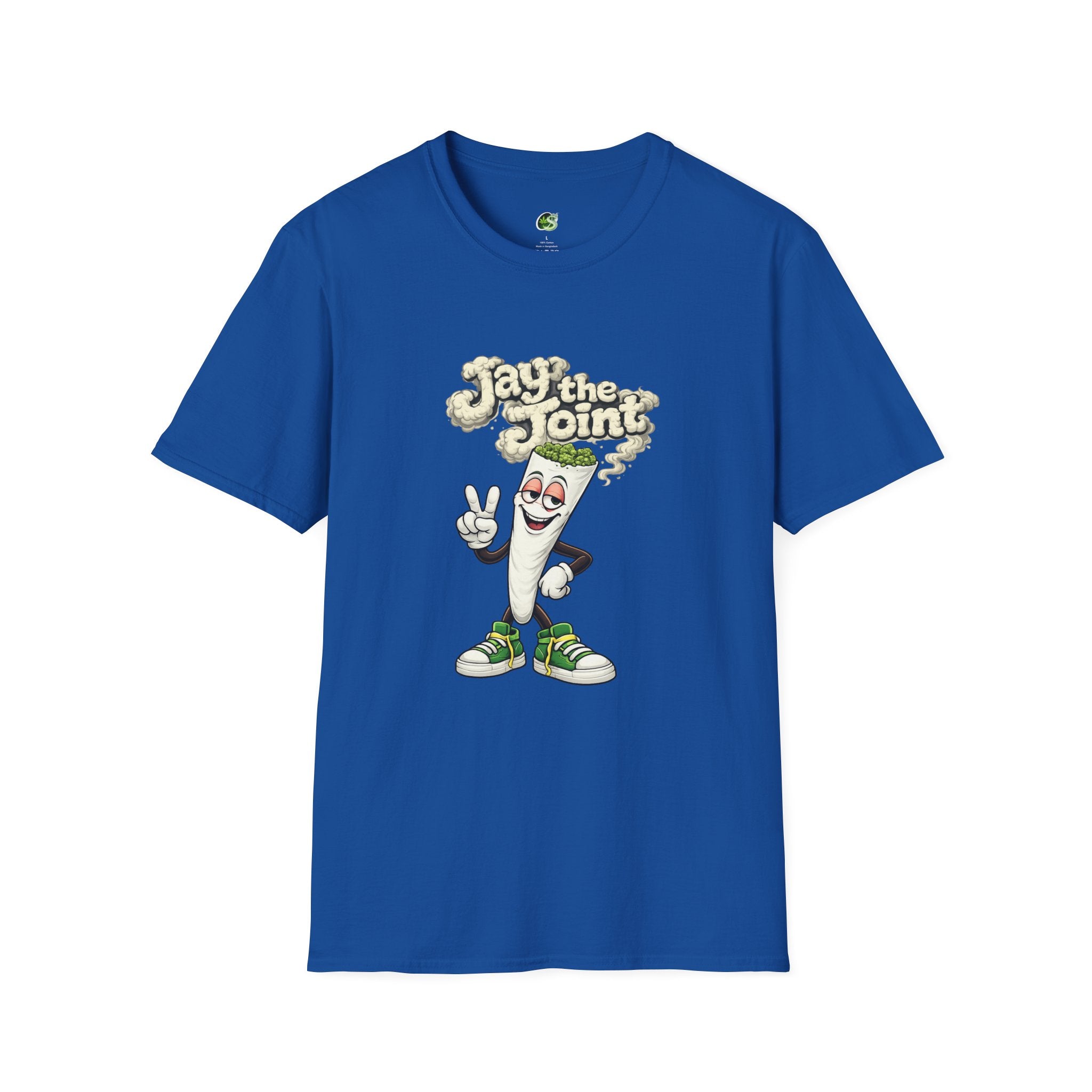 T-Shirt — "Jay the Joint" Retro Cartoon Rolling Paper Graphic Tee