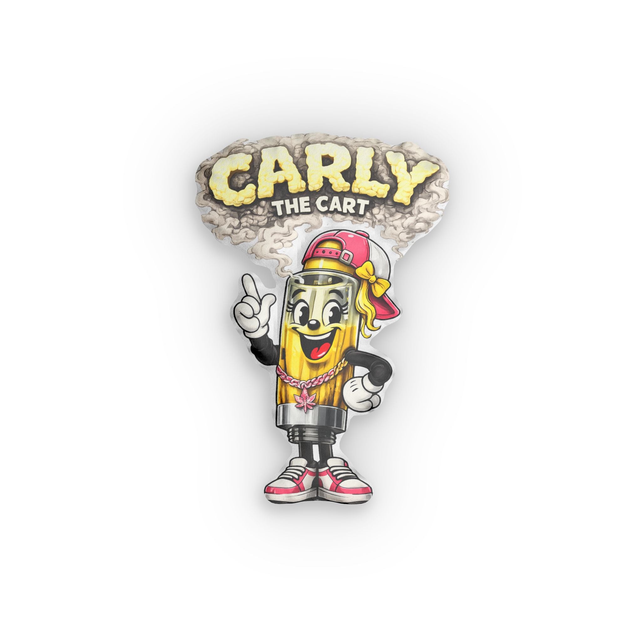 Carly The Cart Custom Shaped Pillow — Personalized Cartoon Character Throw Pillow