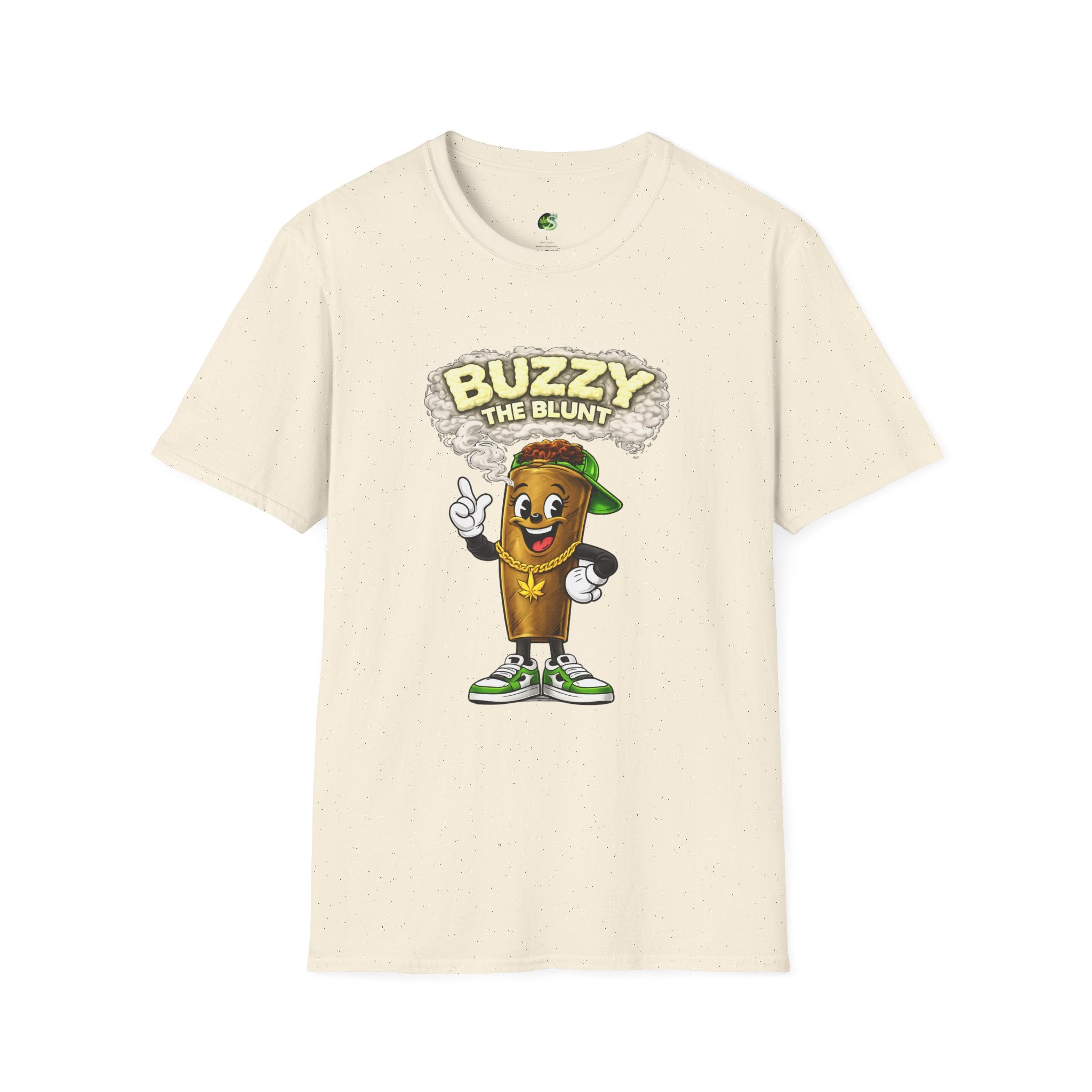 Buzzy the Blunt Graphic T-Shirt — Retro Cartoon Cannabis Tee