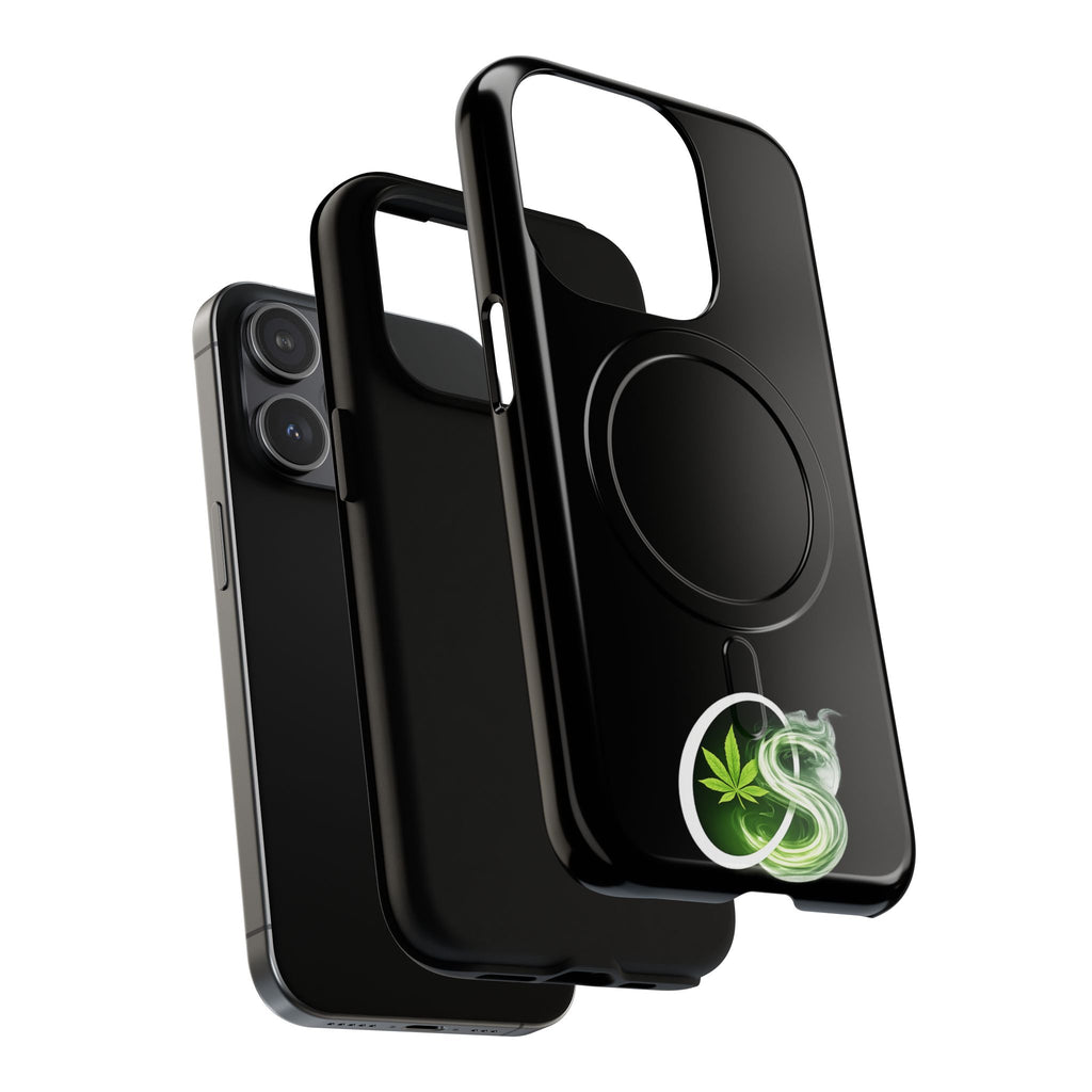 MagSafe Phone Case — Green Cannabis Leaf Smoke Graphic