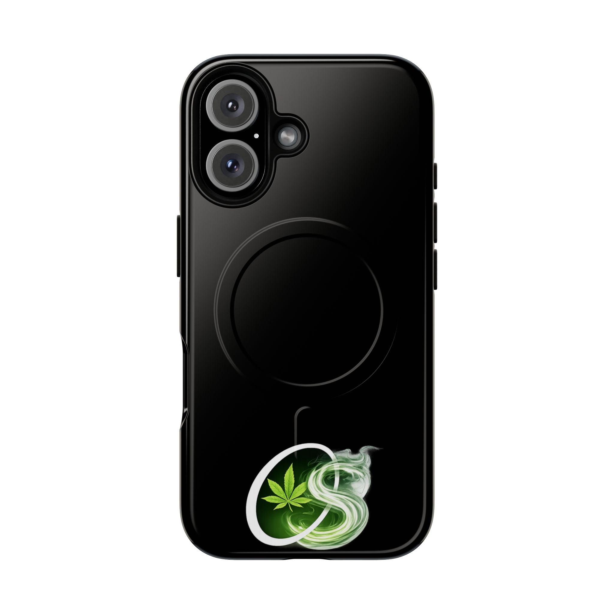 MagSafe Phone Case — Green Cannabis Leaf Smoke Graphic
