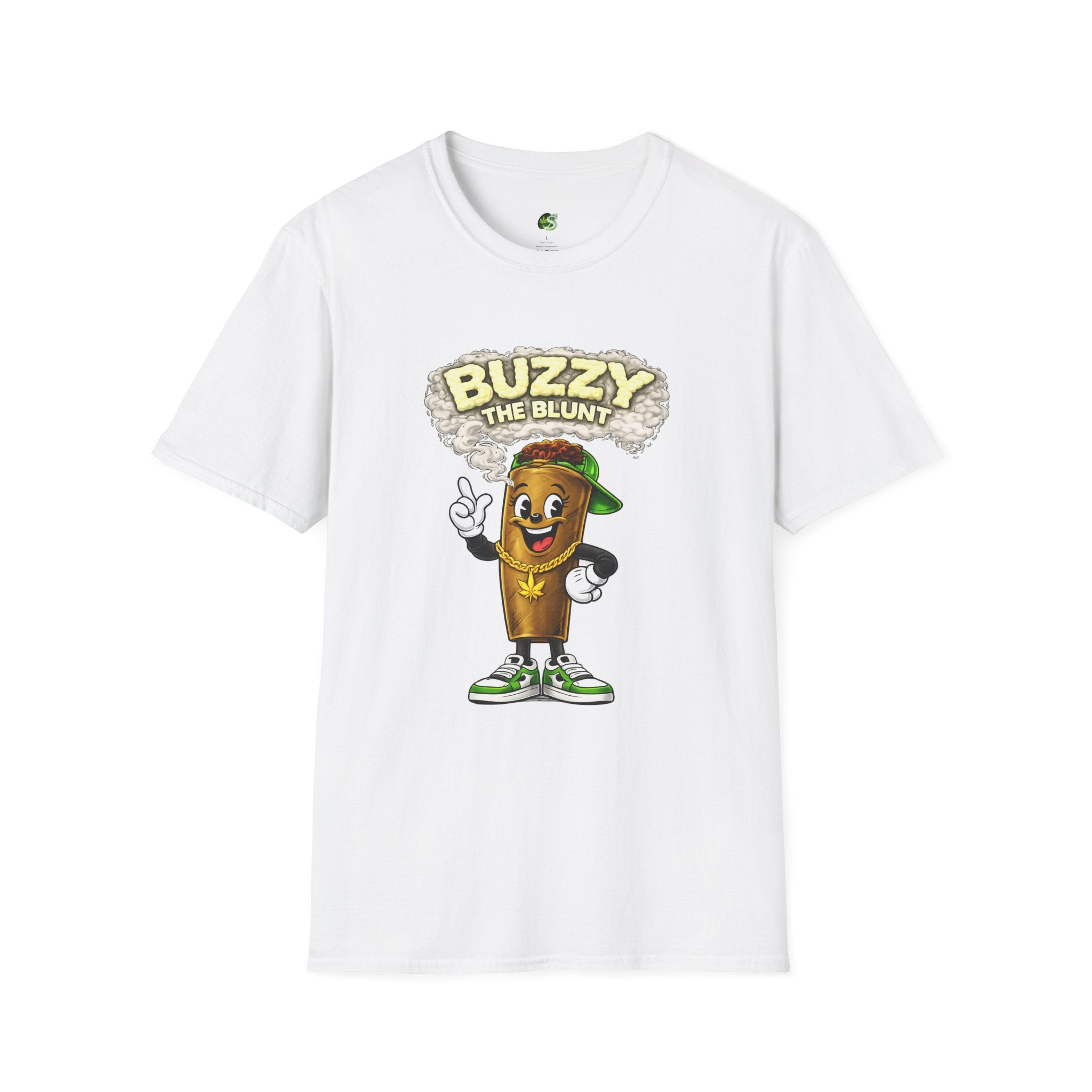Buzzy the Blunt Graphic T-Shirt — Retro Cartoon Cannabis Tee