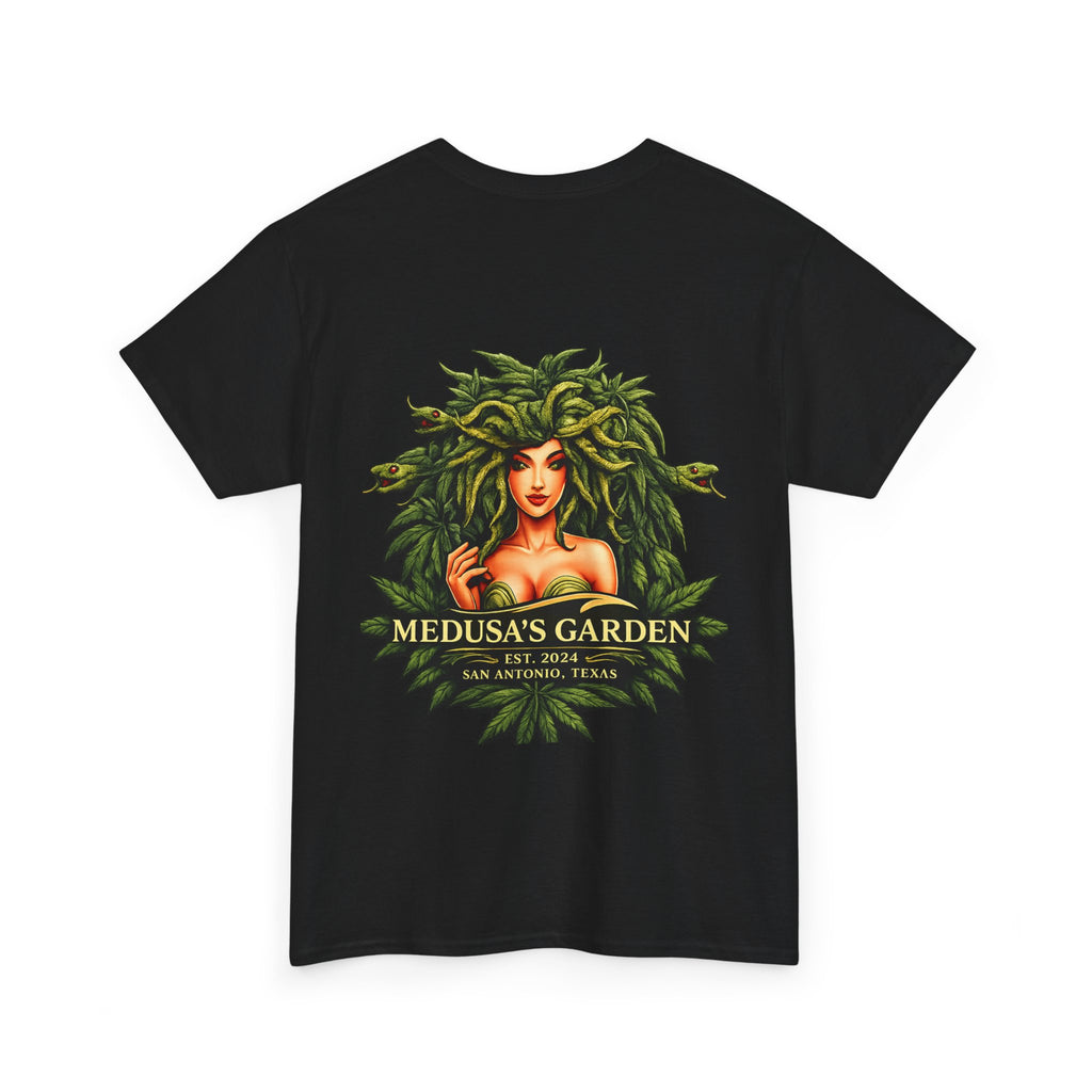 Medusa's Garden Graphic Tee — Mythical Snake-Hair Goddess Backprint