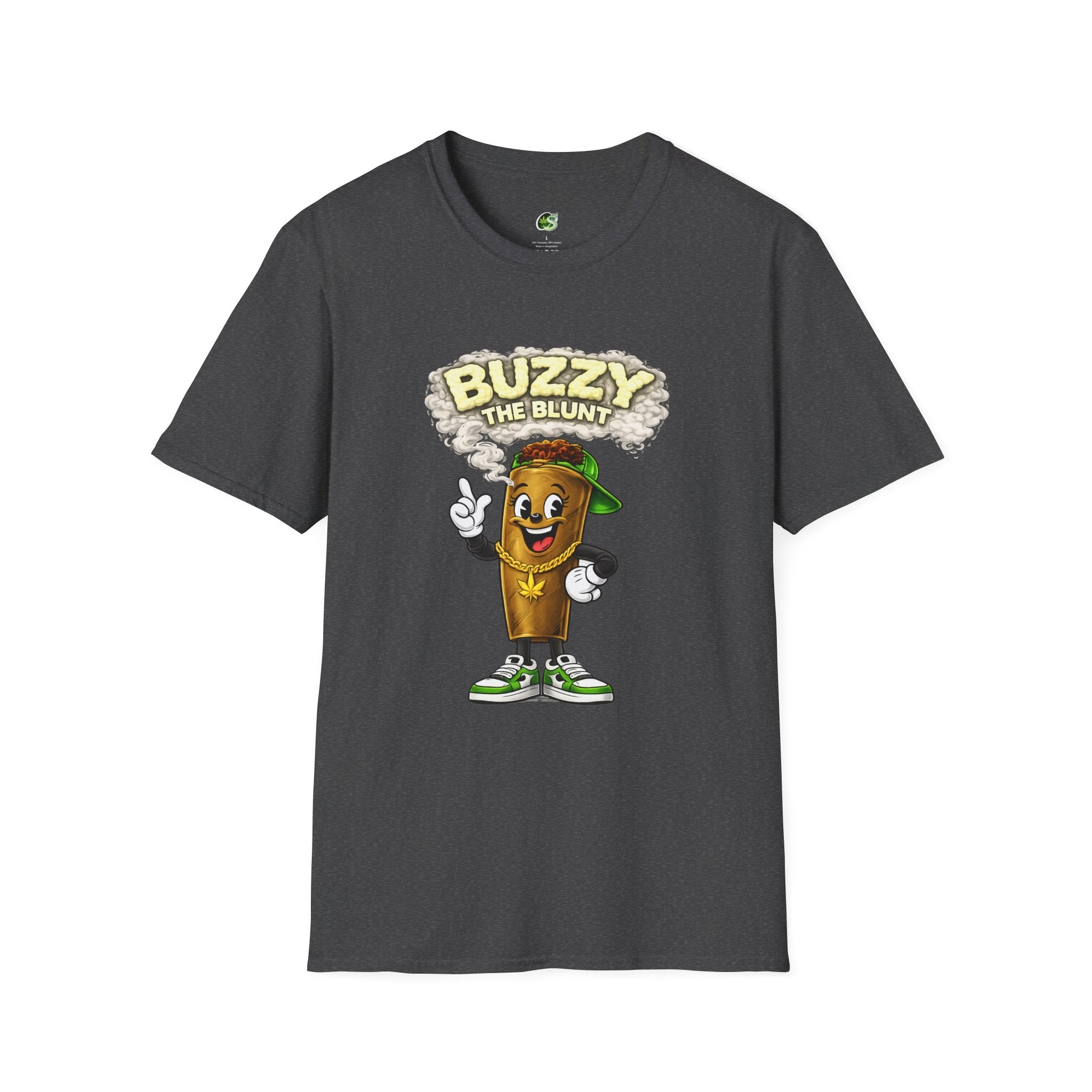 Buzzy the Blunt Graphic T-Shirt — Retro Cartoon Cannabis Tee