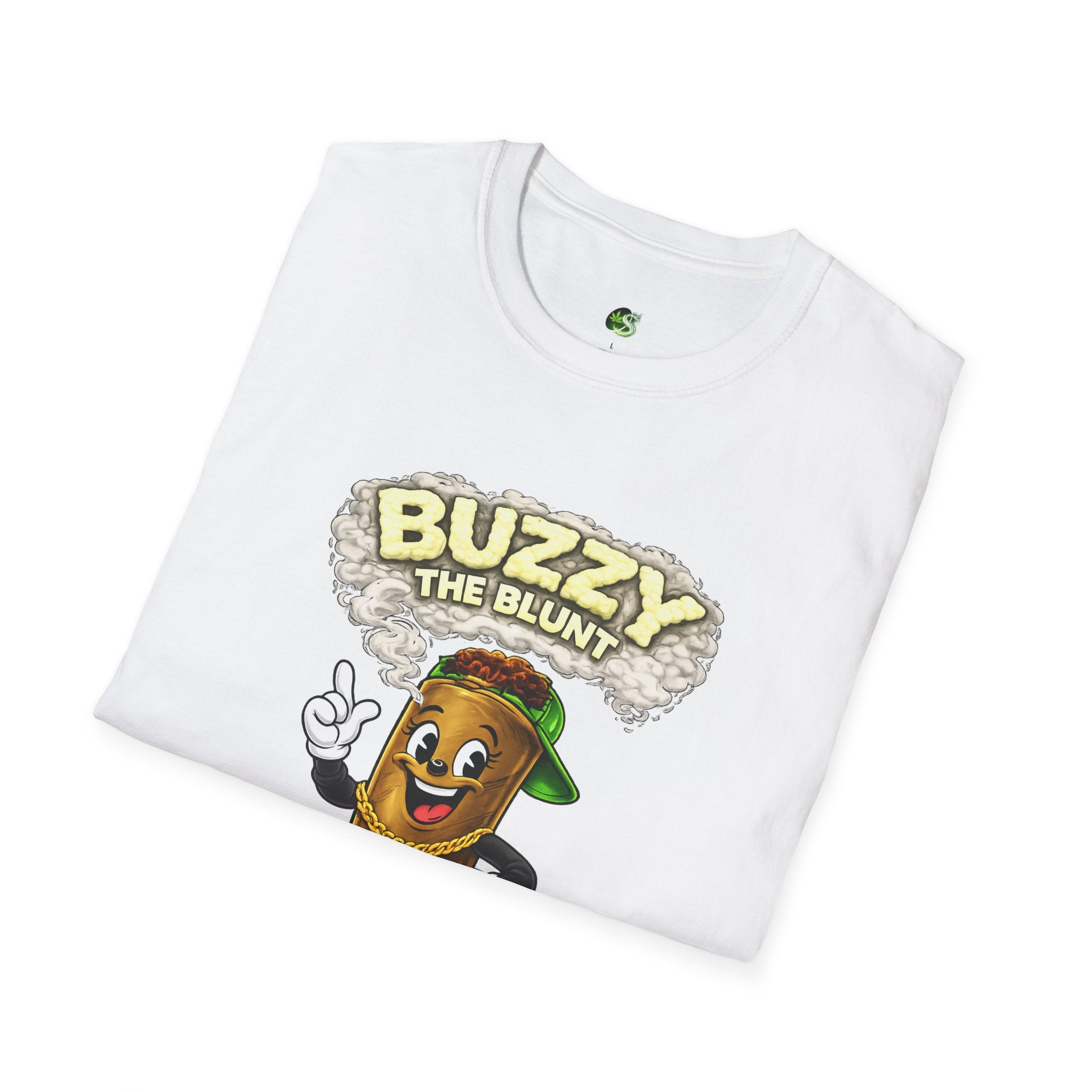 Buzzy the Blunt Graphic T-Shirt — Retro Cartoon Cannabis Tee