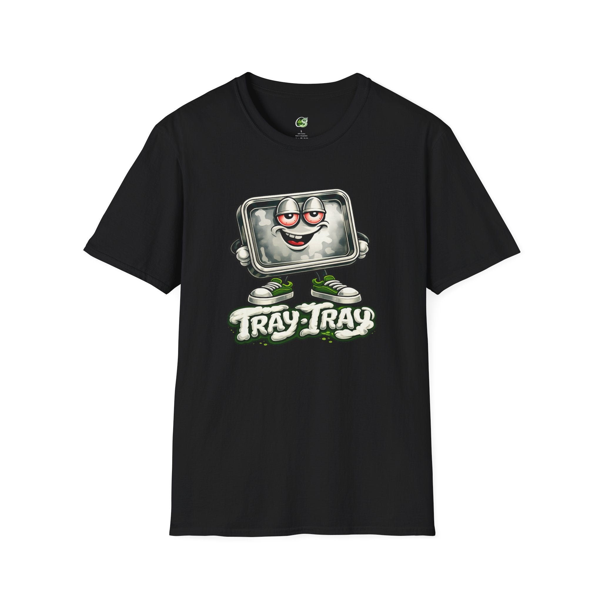 Tray Tray Character T-Shirt — Retro Cartoon Metal Tray Graphic Tee