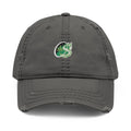 Distressed Embroidered Dad Hat — Shamrock Patch Baseball Cap