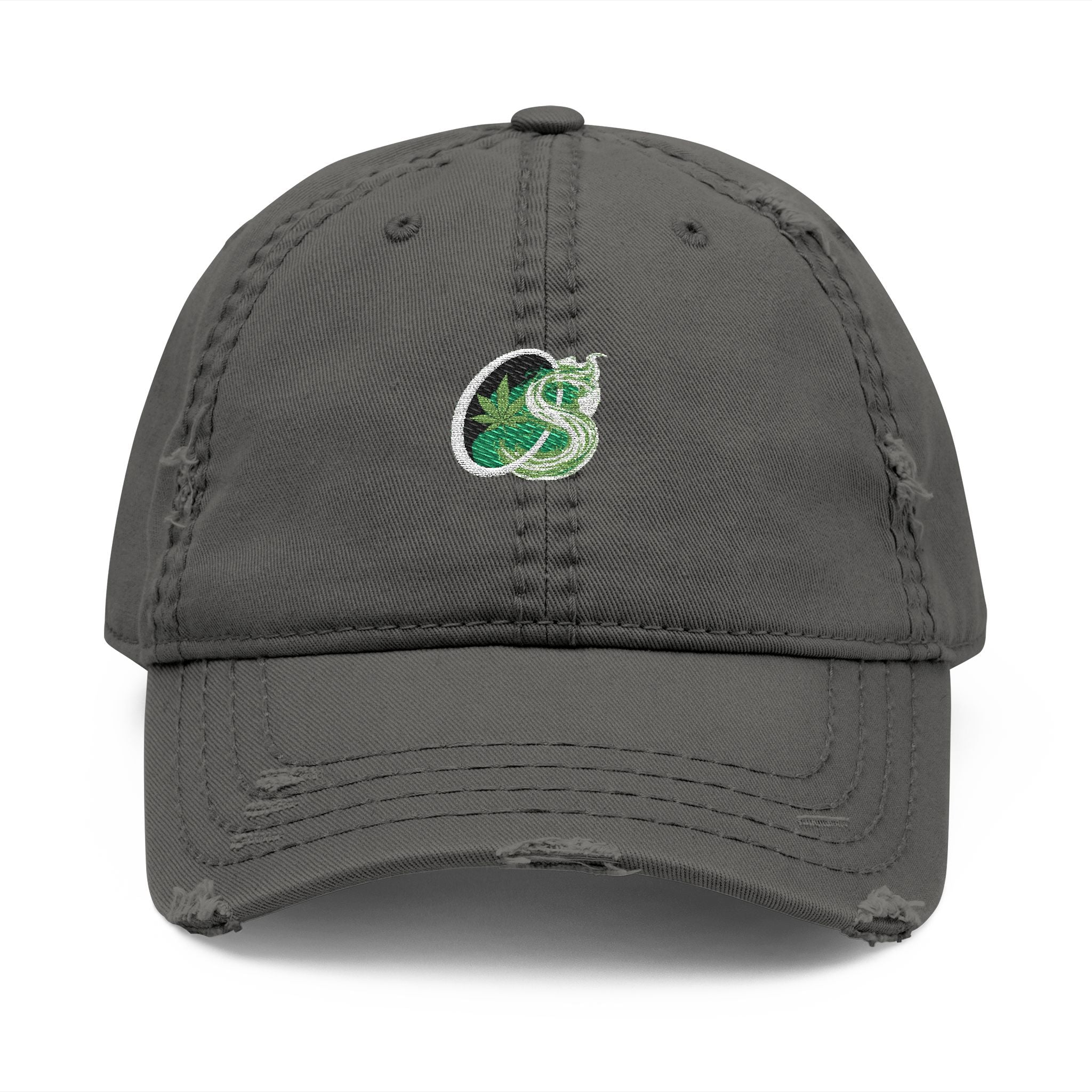 Distressed Embroidered Dad Hat — Shamrock Patch Baseball Cap