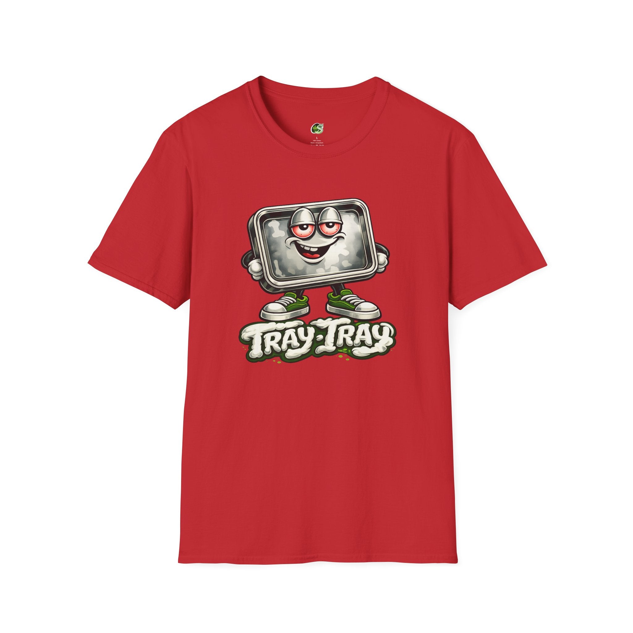 Tray Tray Character T-Shirt — Retro Cartoon Metal Tray Graphic Tee