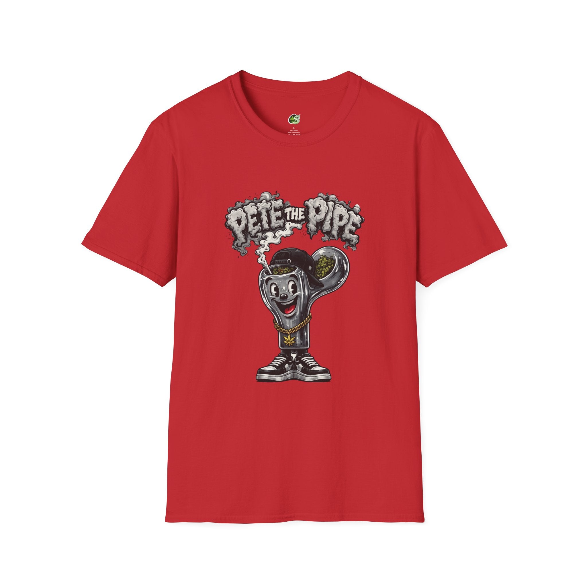 Pete the Pipe Graphic T-Shirt – Retro Cartoon Smoking Pipe Tee