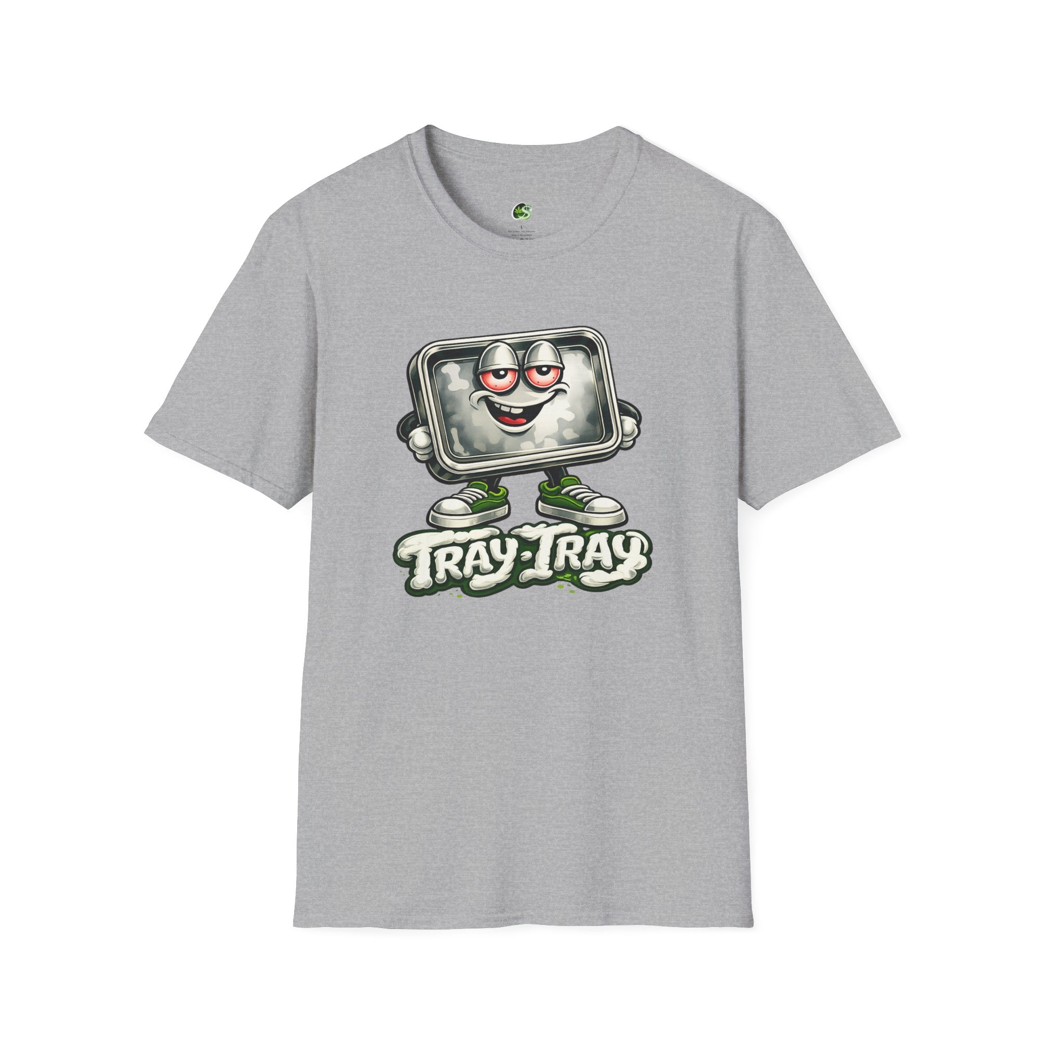 Tray Tray Character T-Shirt — Retro Cartoon Metal Tray Graphic Tee
