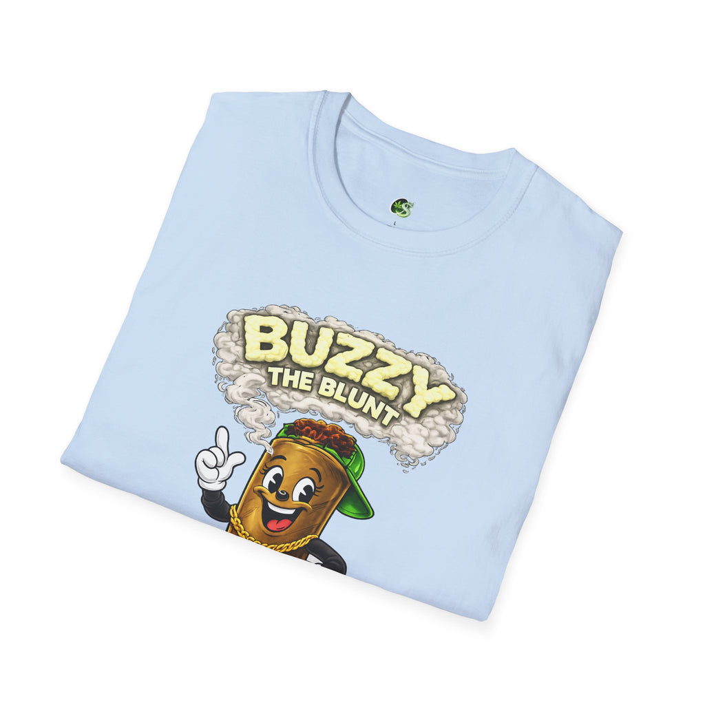 Buzzy the Blunt Graphic T-Shirt — Retro Cartoon Cannabis Tee