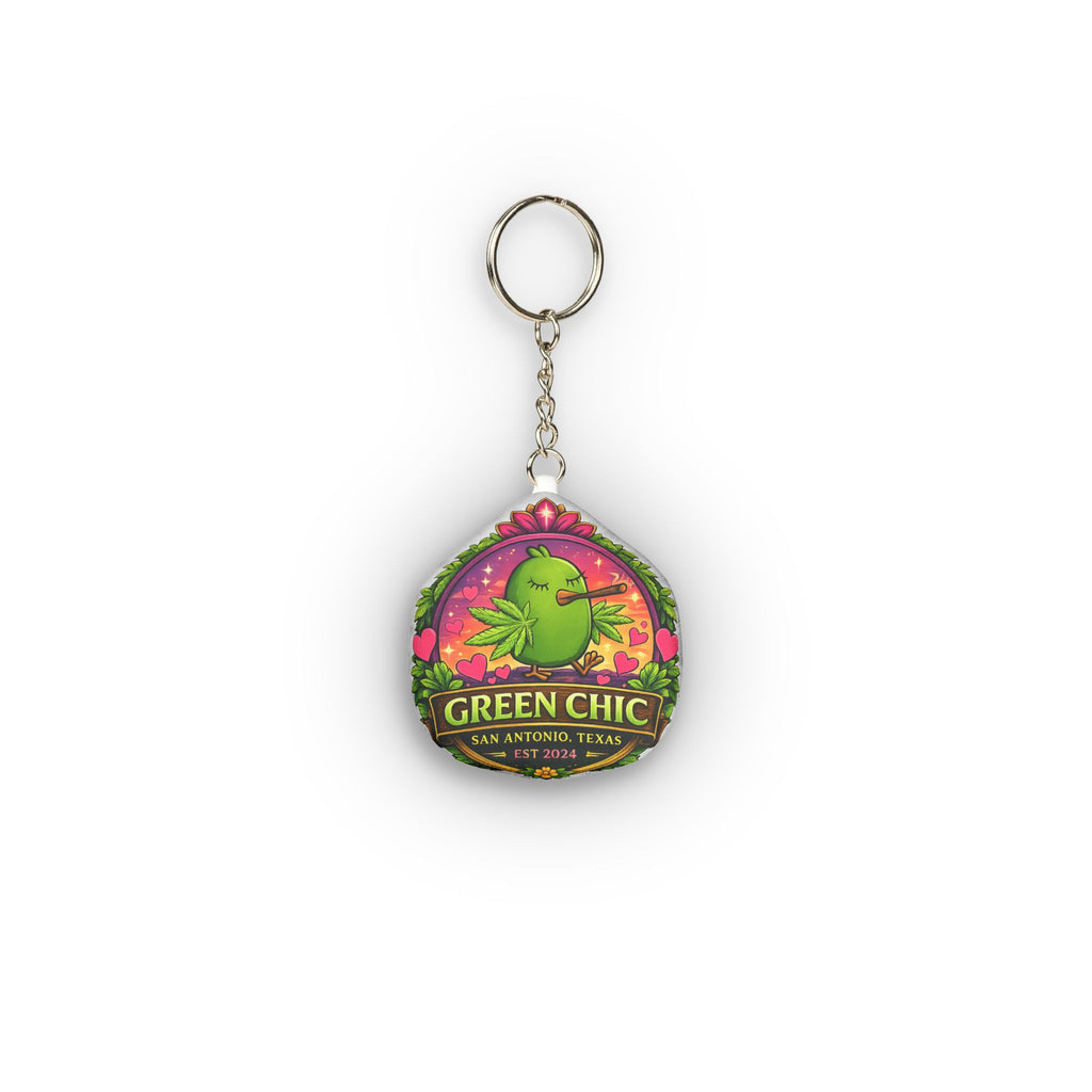 Green Chic Plush Keychain — Custom Shape Mini Plush Keyring