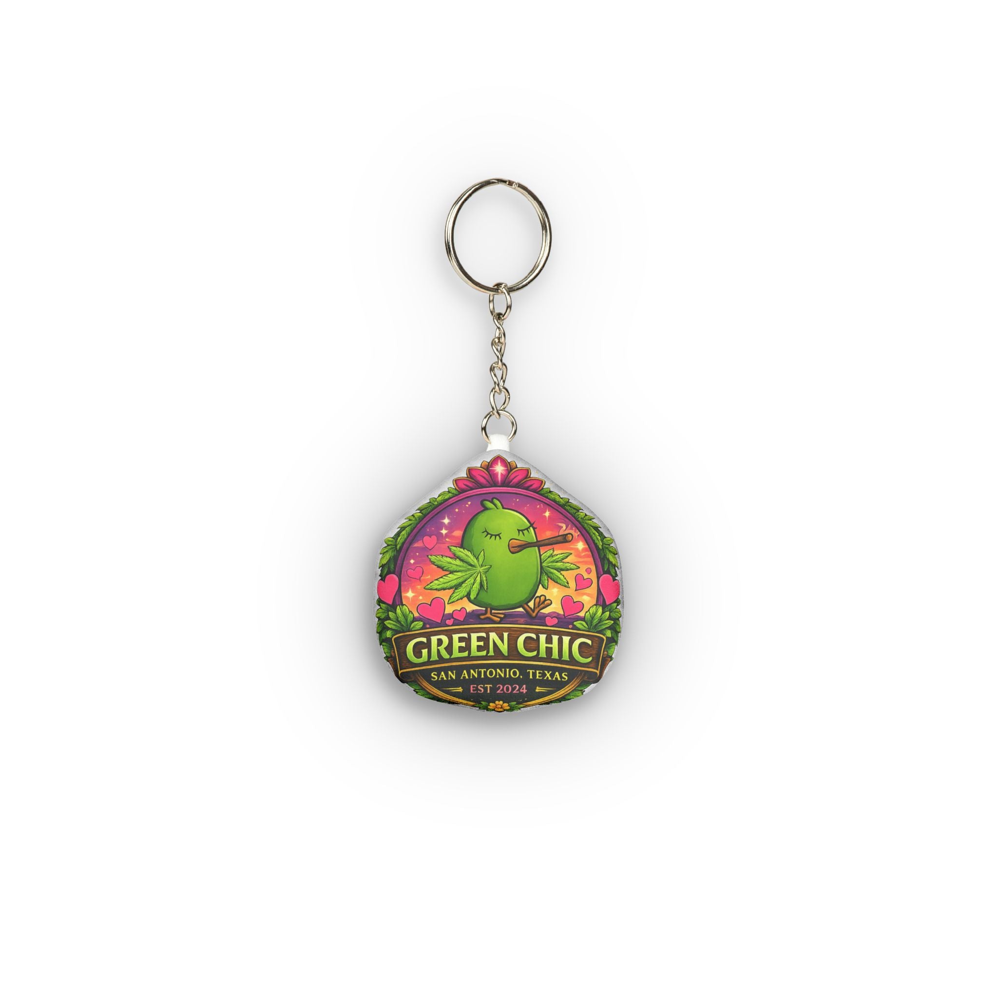 Green Chic Plush Keychain — Custom Shape Mini Plush Keyring