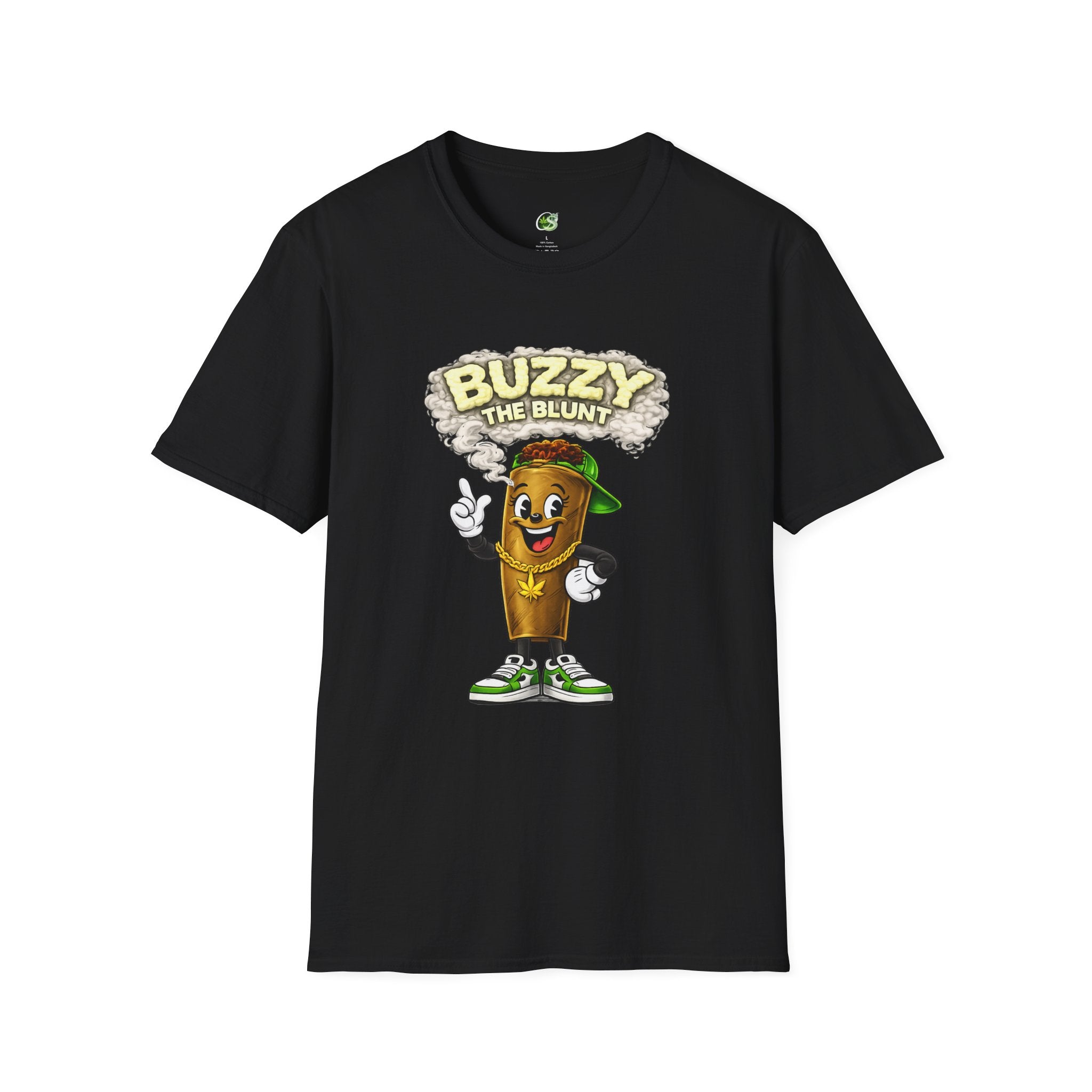 Buzzy the Blunt Graphic T-Shirt — Retro Cartoon Cannabis Tee