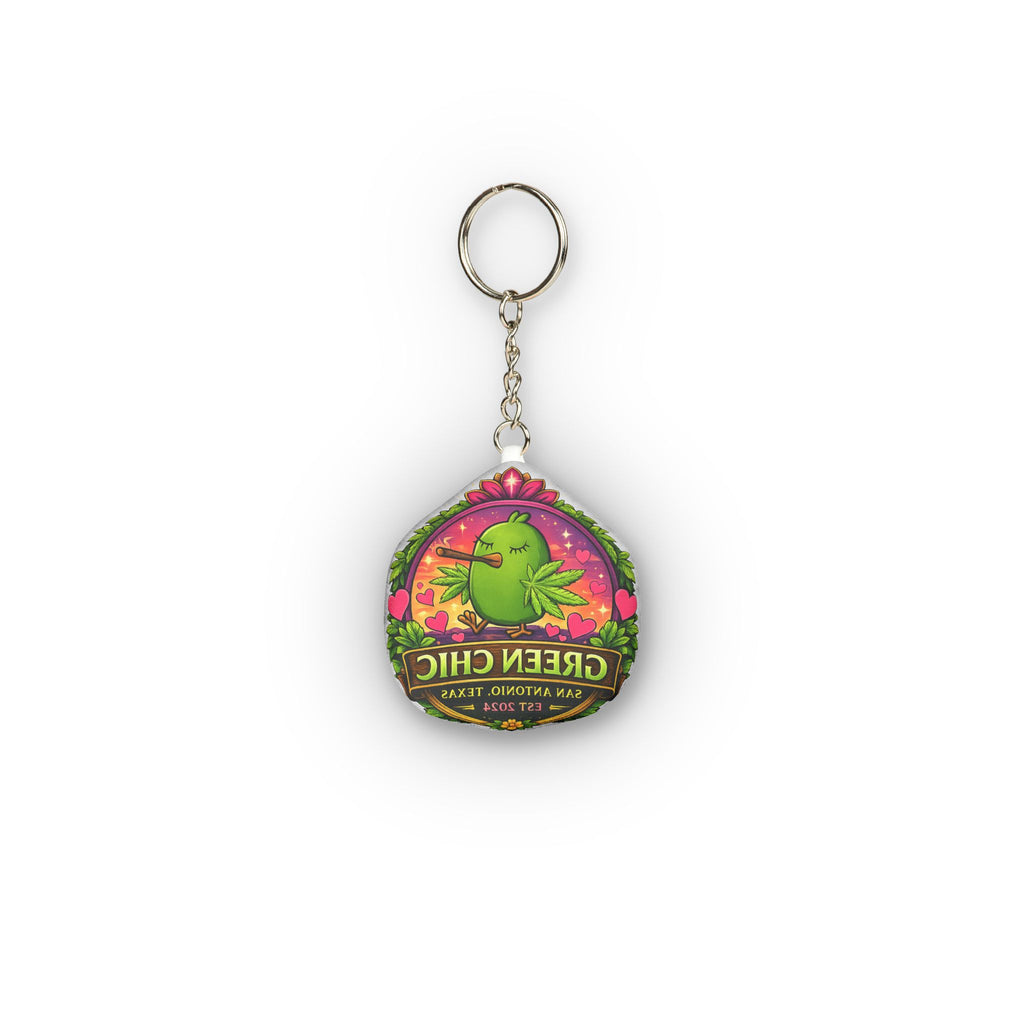 Green Chic Plush Keychain — Custom Shape Mini Plush Keyring