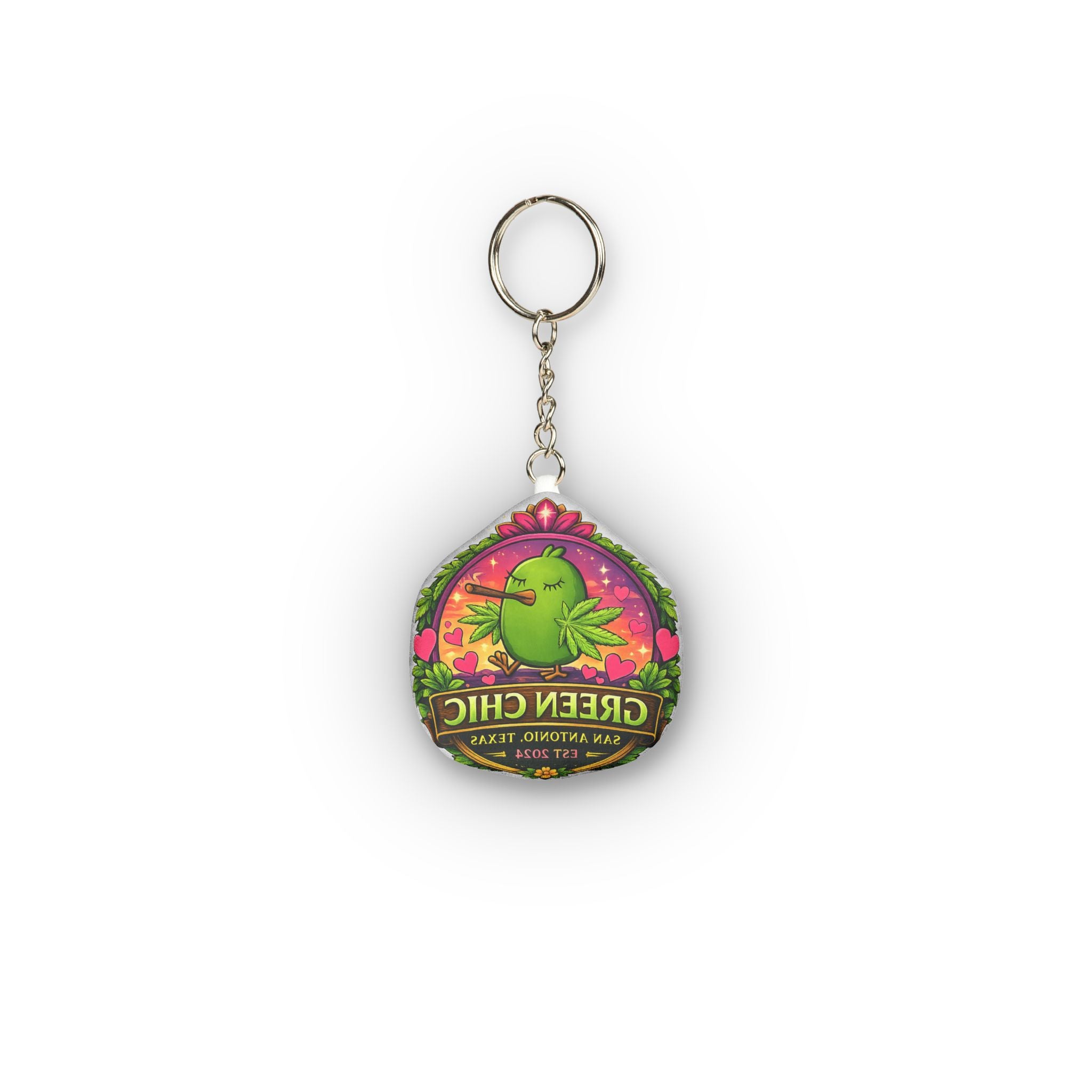 Green Chic Plush Keychain — Custom Shape Mini Plush Keyring
