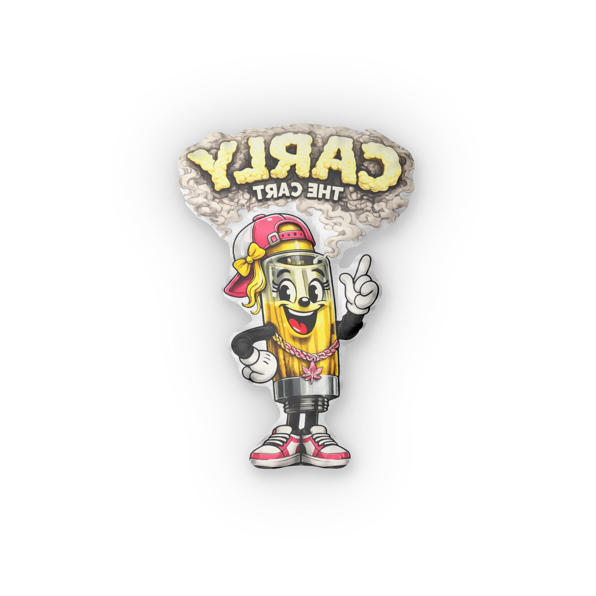 Carly The Cart Custom Shaped Pillow — Personalized Cartoon Character Throw Pillow