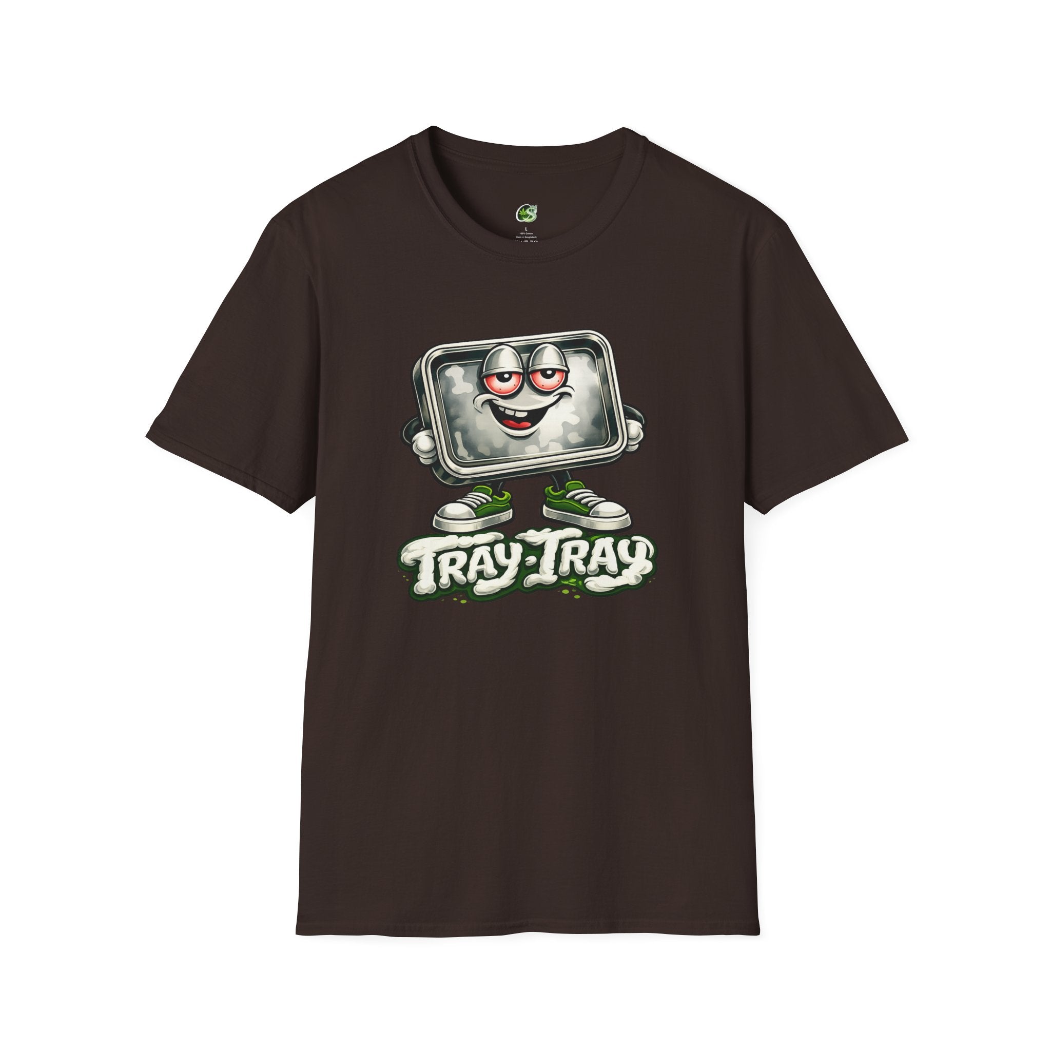 Tray Tray Character T-Shirt — Retro Cartoon Metal Tray Graphic Tee