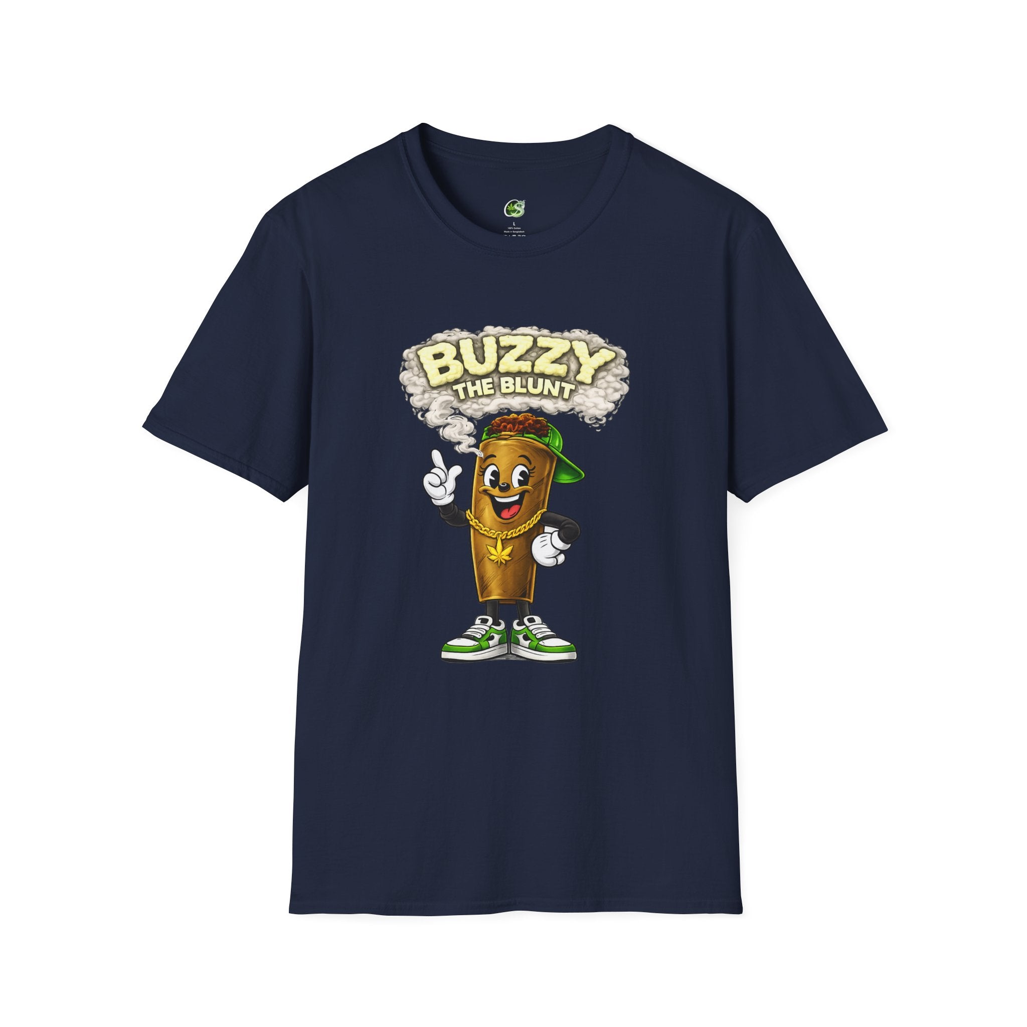 Buzzy the Blunt Graphic T-Shirt — Retro Cartoon Cannabis Tee