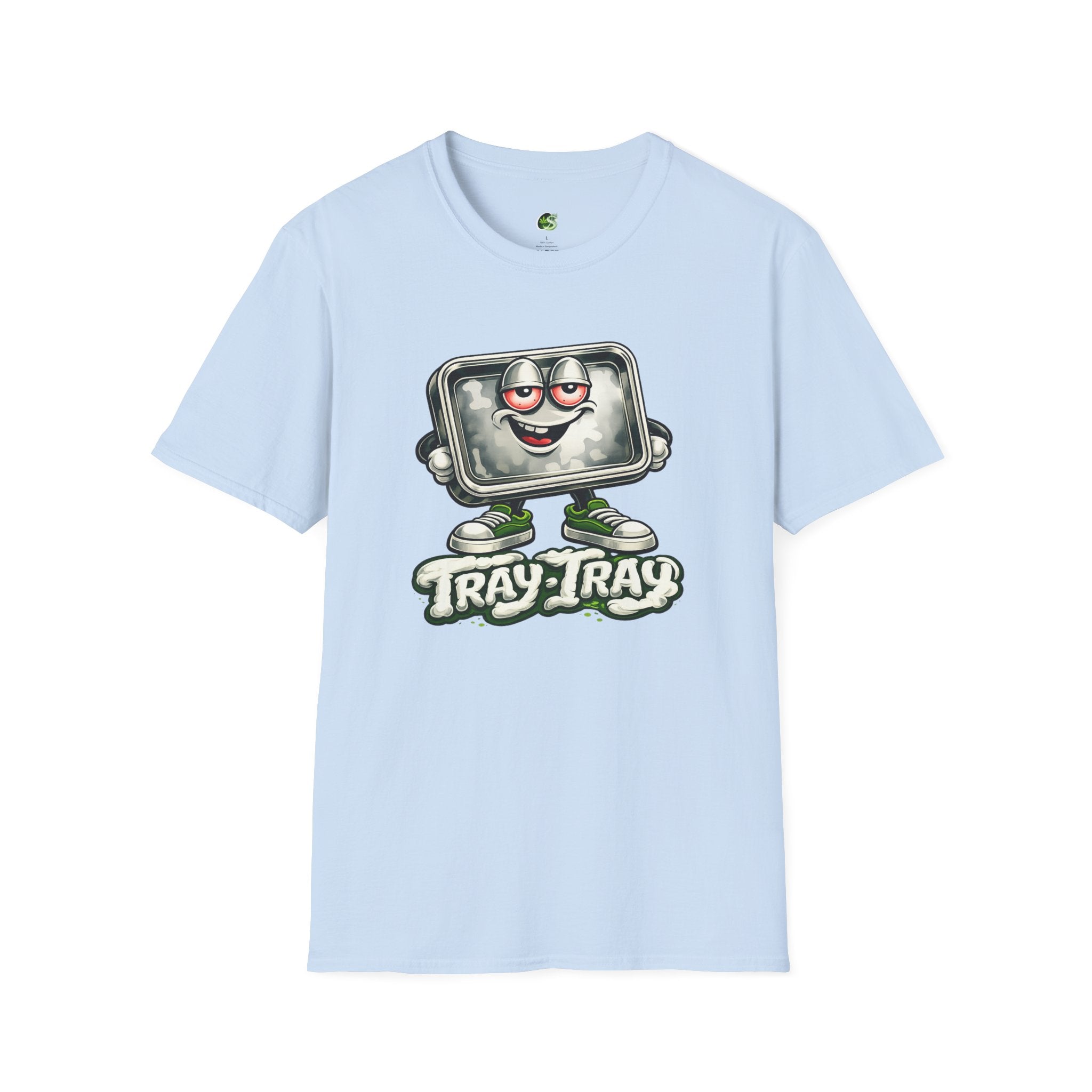Tray Tray Character T-Shirt — Retro Cartoon Metal Tray Graphic Tee