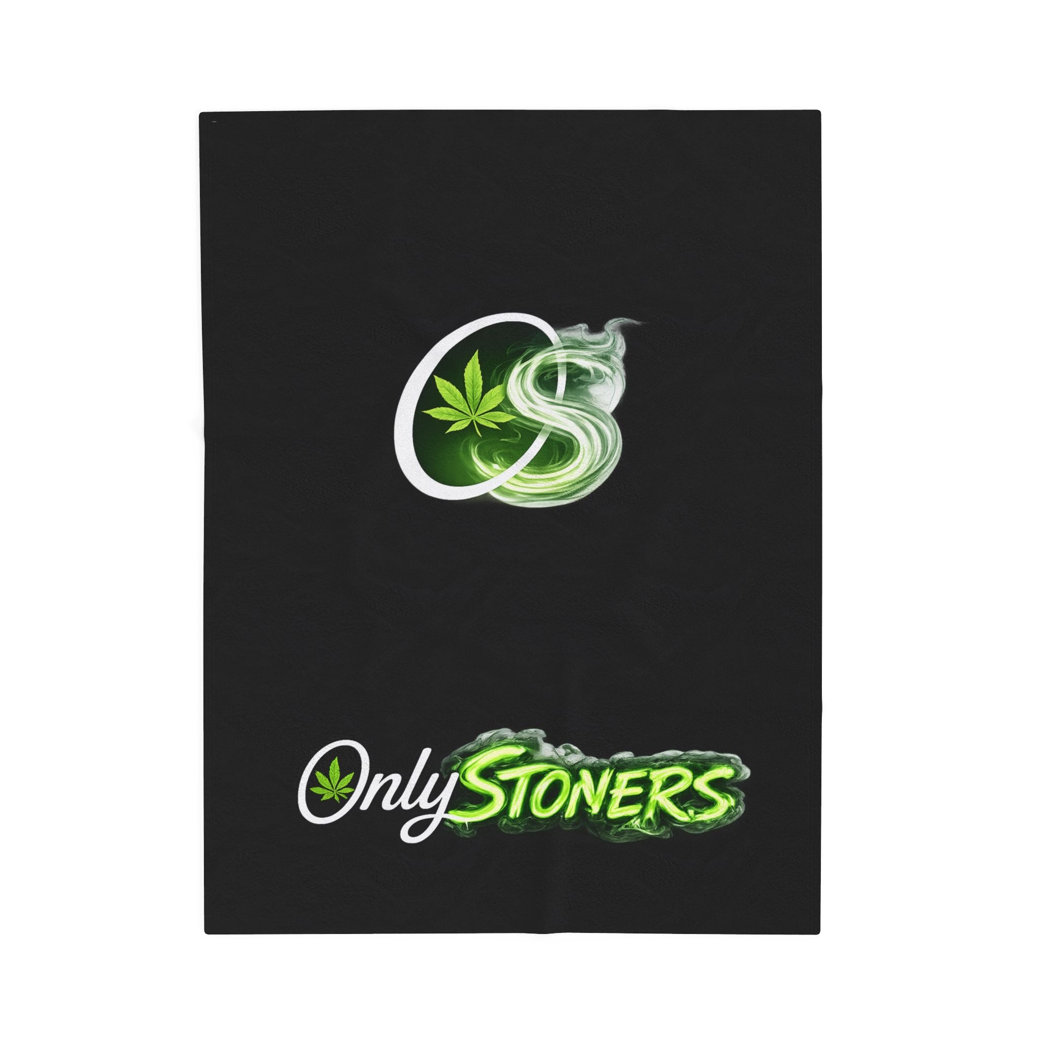 OnlyStoners Velveteen Plush Blanket – Cannabis Leaf Graphic Cozy Throw