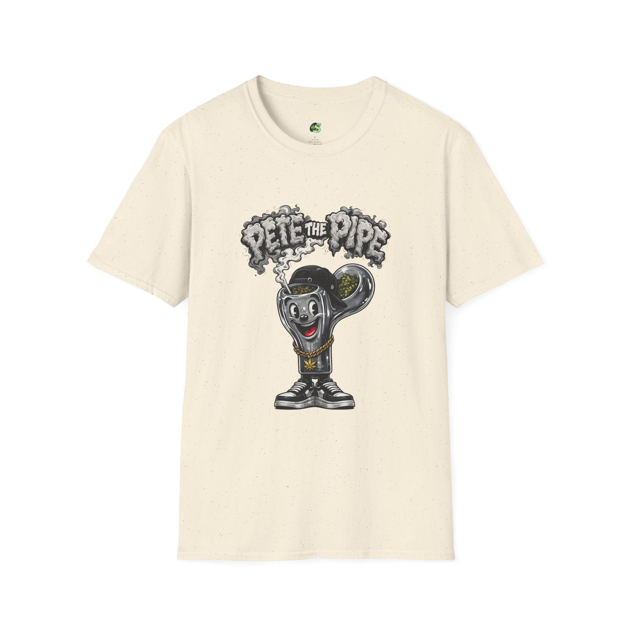 Pete the Pipe Graphic T-Shirt – Retro Cartoon Smoking Pipe Tee