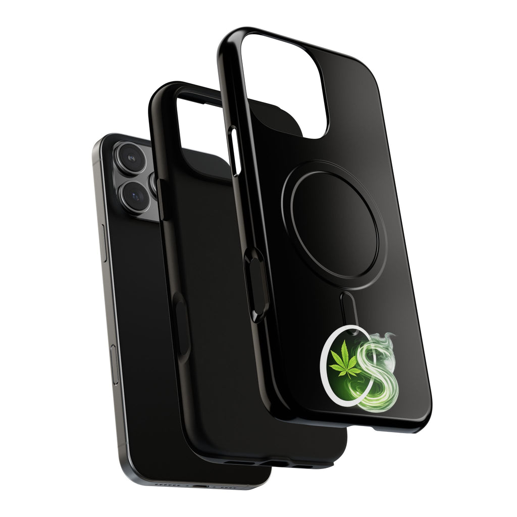 MagSafe Phone Case — Green Cannabis Leaf Smoke Graphic