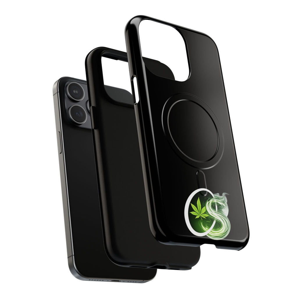 MagSafe Phone Case — Green Cannabis Leaf Smoke Graphic