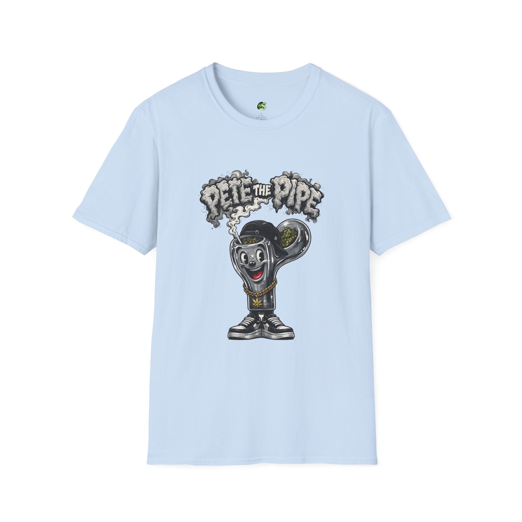 Pete the Pipe Graphic T-Shirt – Retro Cartoon Smoking Pipe Tee