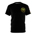 Green Chic Logo Tee — Floral Sleeves Black Cut & Sew T-Shirt