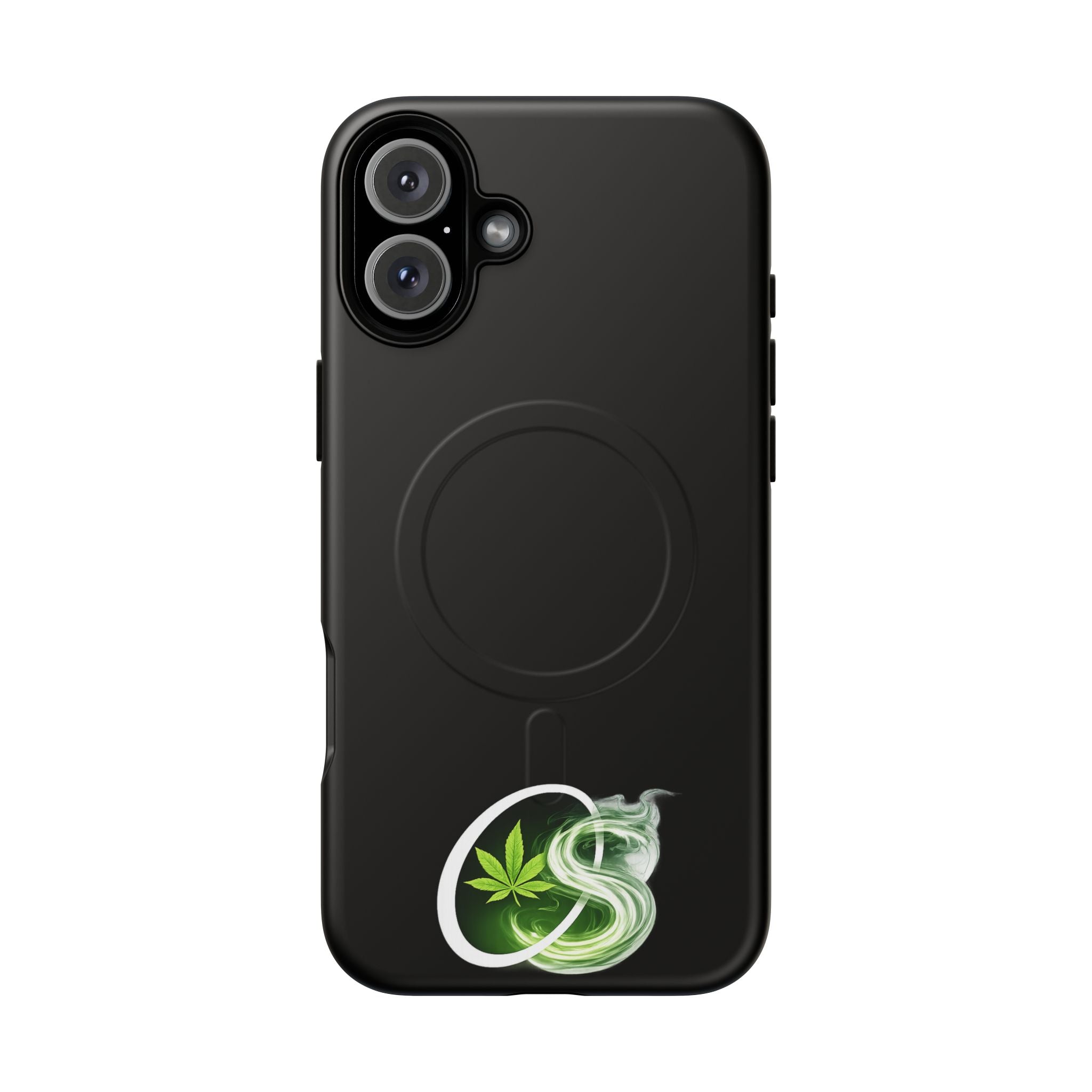 MagSafe Phone Case — Green Cannabis Leaf Smoke Graphic