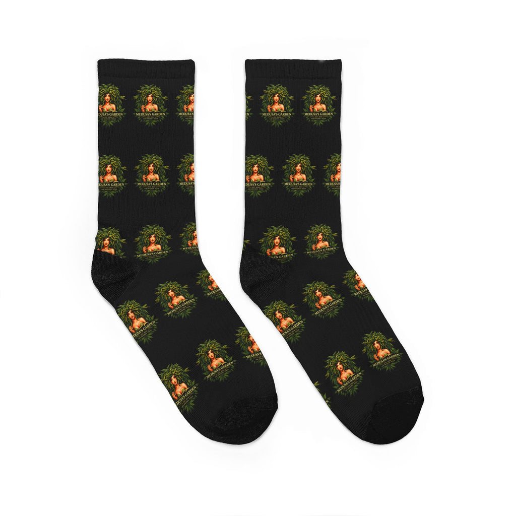 Buddha Meditation Crew Socks — Padded Comfort Socks with Tranquil Lotus Design