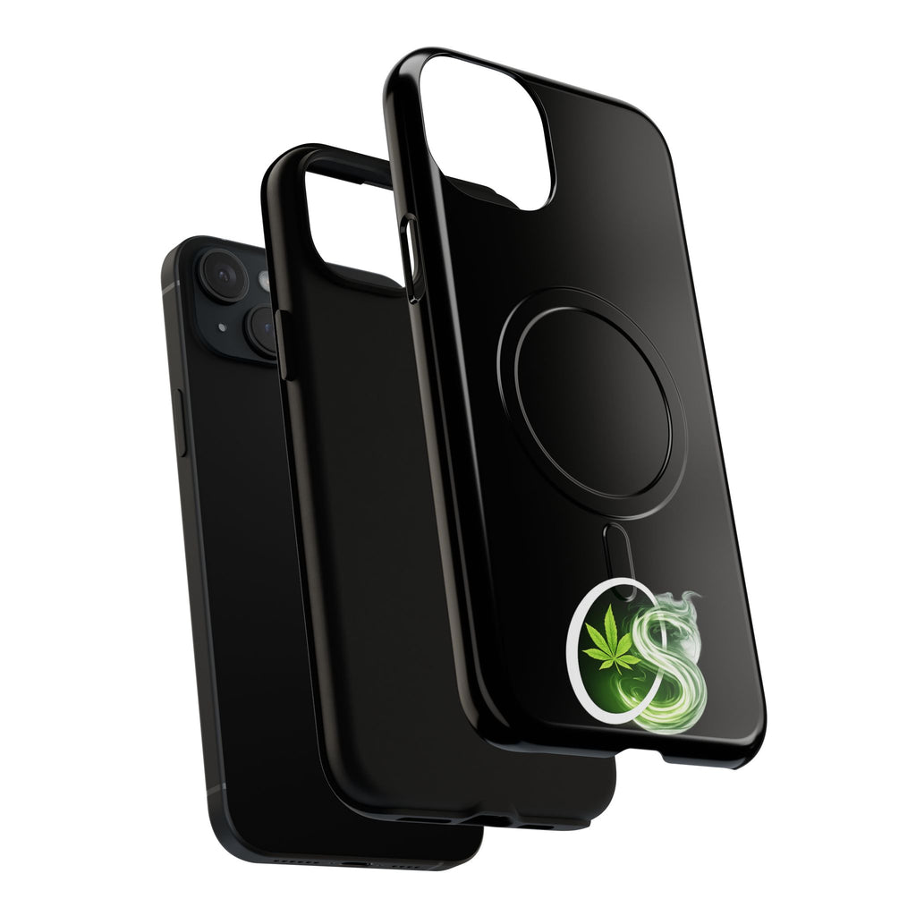 MagSafe Phone Case — Green Cannabis Leaf Smoke Graphic