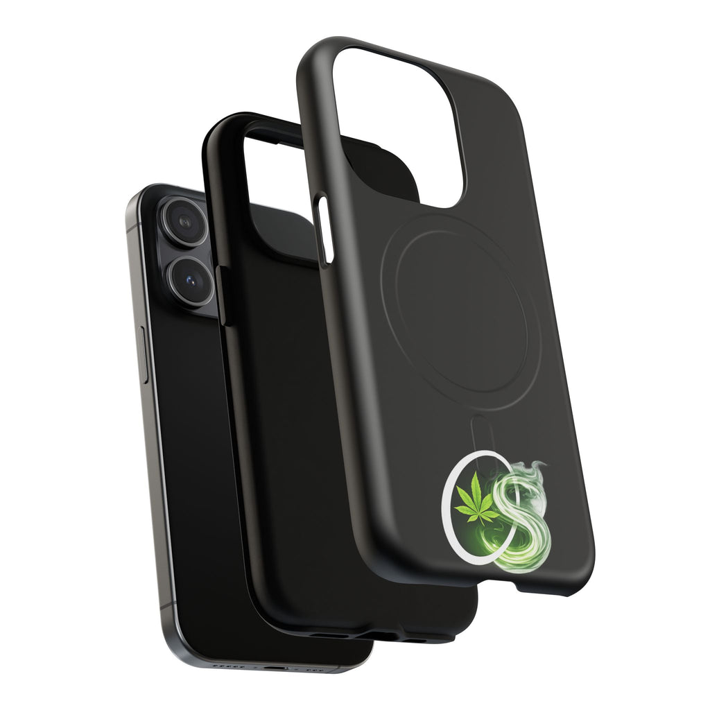 MagSafe Phone Case — Green Cannabis Leaf Smoke Graphic