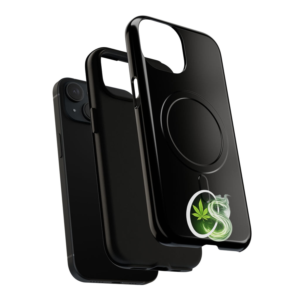 MagSafe Phone Case — Green Cannabis Leaf Smoke Graphic