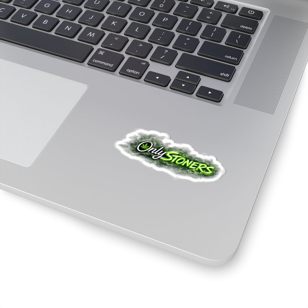 OnlyStoners Sticker — Neon Green Cannabis Kiss-Cut Decal for Laptops & Gear