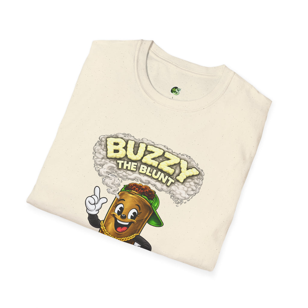 Buzzy the Blunt Graphic T-Shirt — Retro Cartoon Cannabis Tee