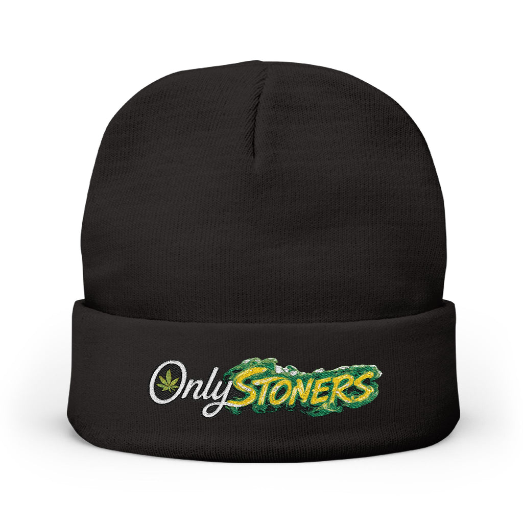 Only Stoners Embroidered Knit Beanie – Casual Cannabis Culture Winter Hat