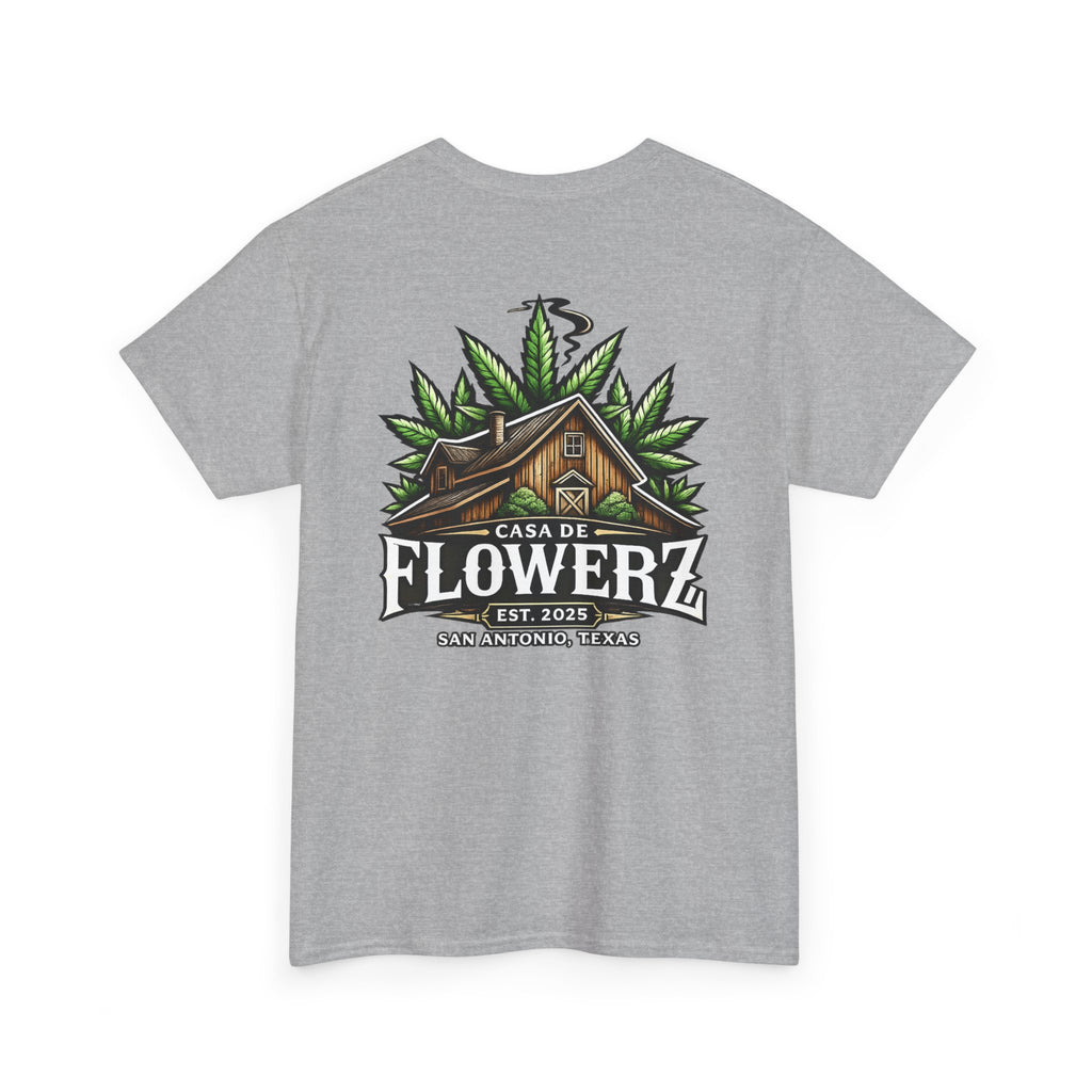 T-Shirt — Casa de Flowerz Cabin Logo Tee (San Antonio, Est. 2025)