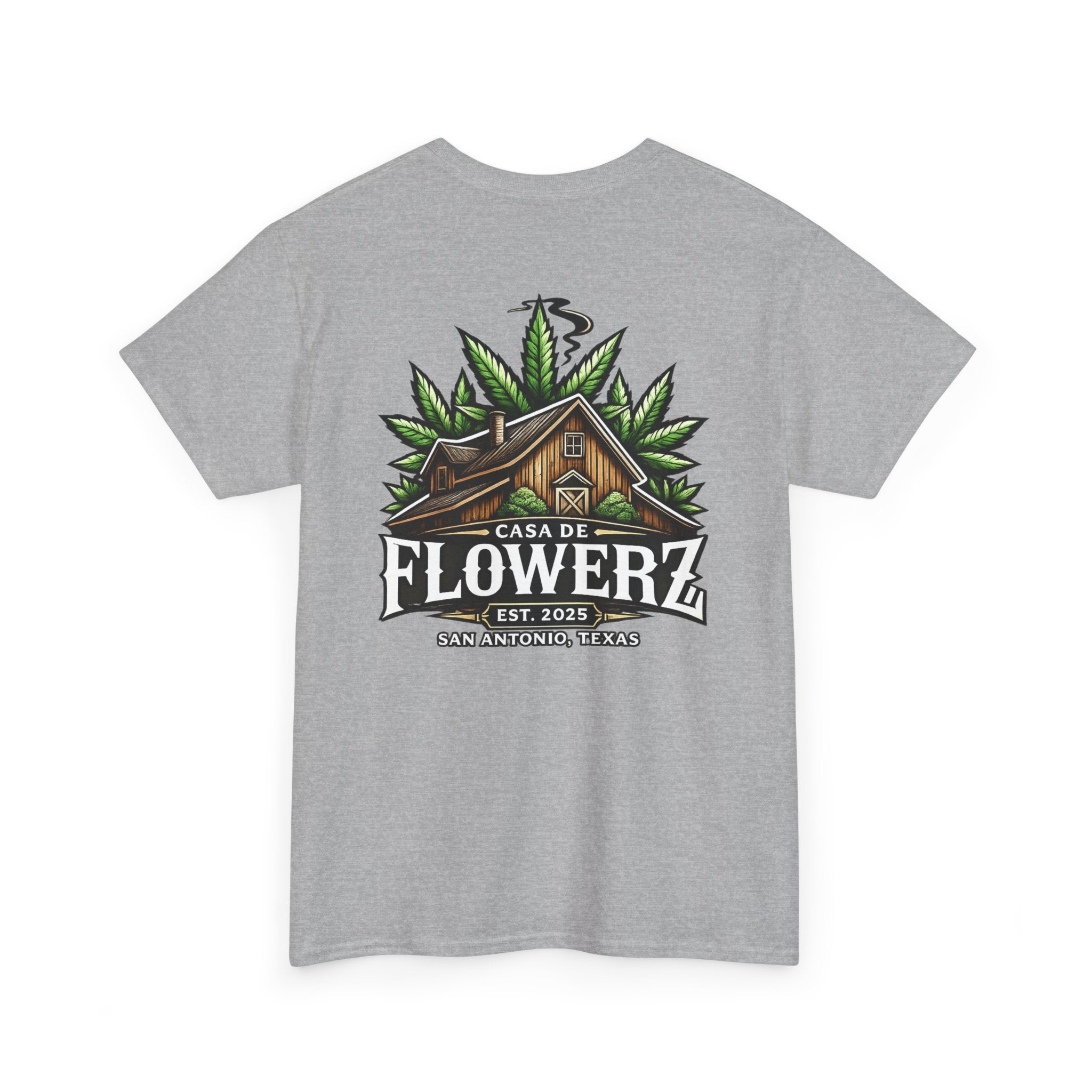 T-Shirt — Casa de Flowerz Cabin Logo Tee (San Antonio, Est. 2025)