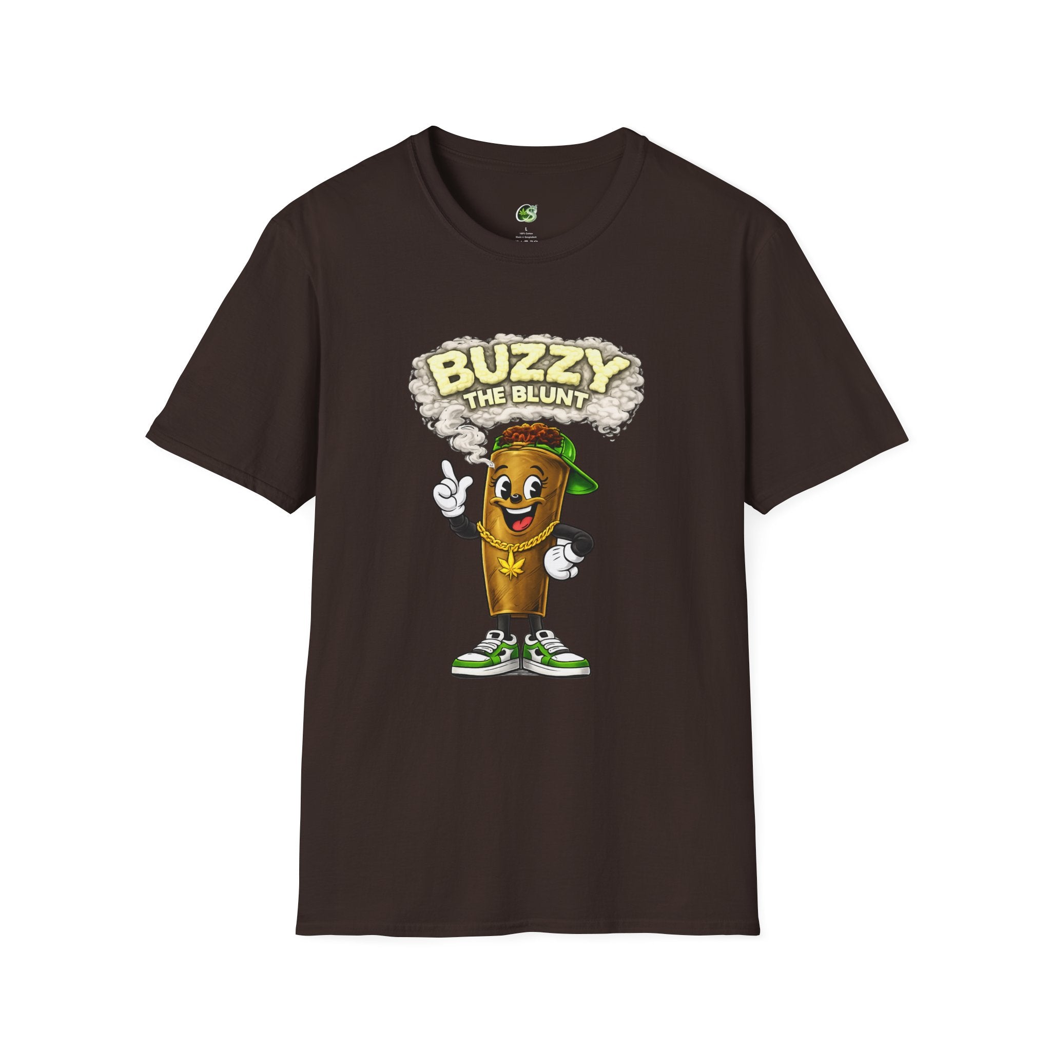 Buzzy the Blunt Graphic T-Shirt — Retro Cartoon Cannabis Tee