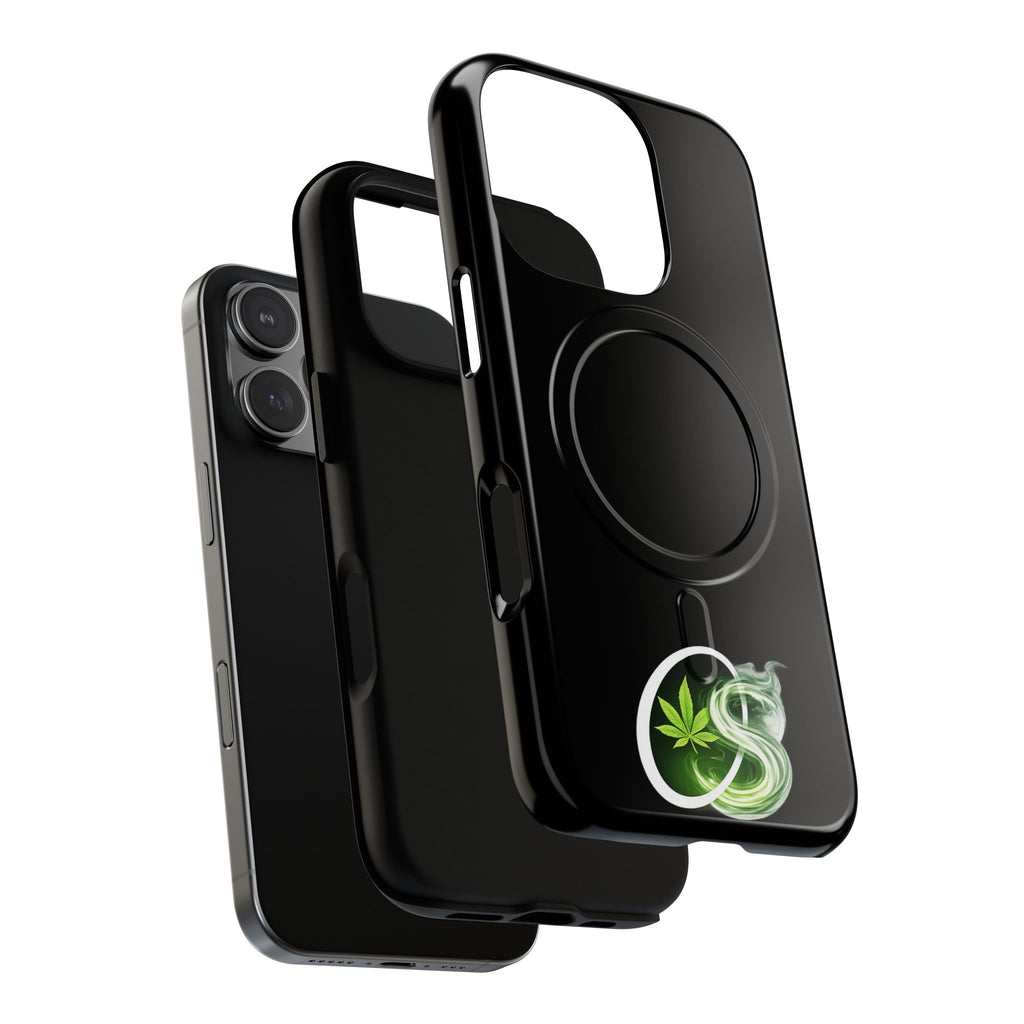 MagSafe Phone Case — Green Cannabis Leaf Smoke Graphic