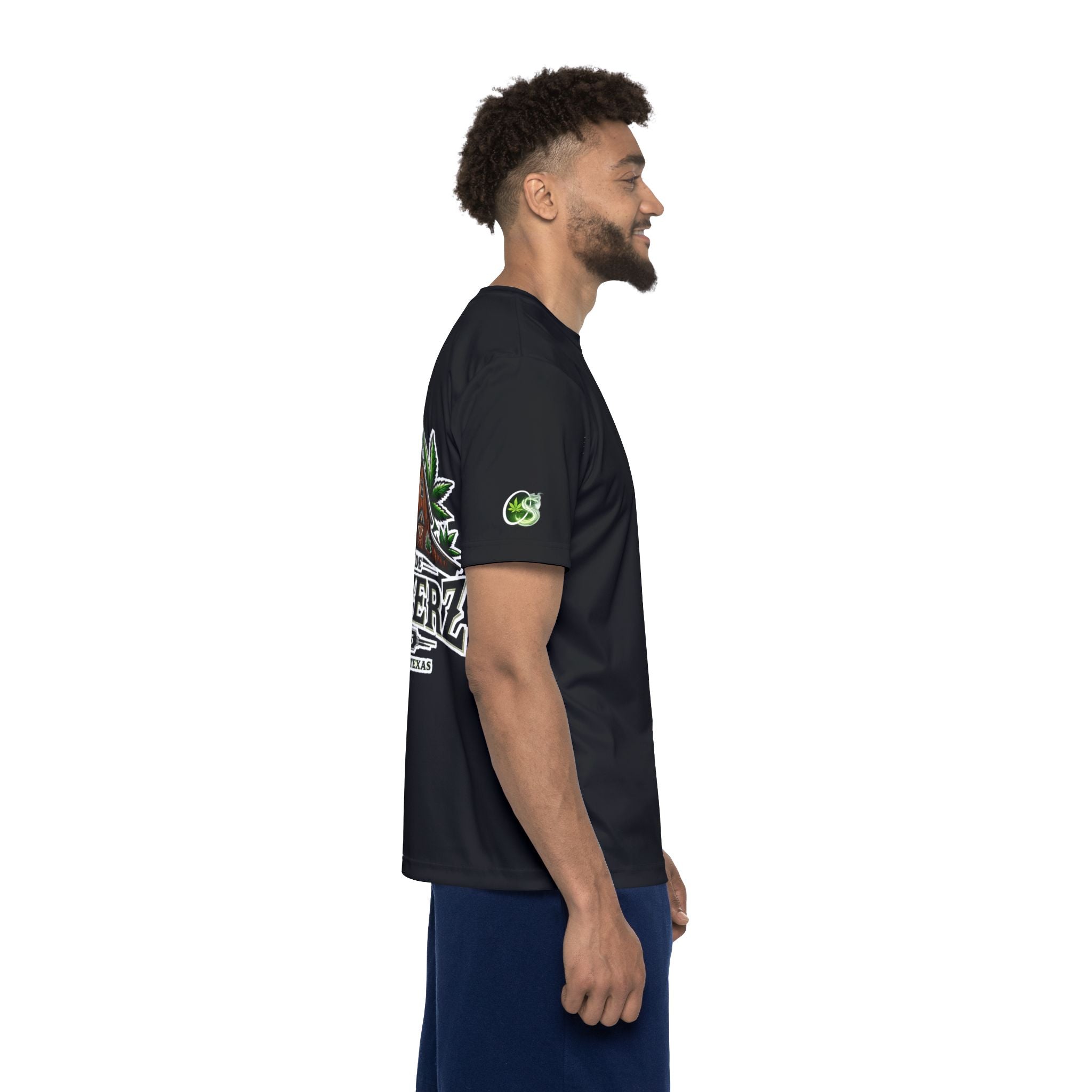 Casa de Flowerz Sports Jersey – Men's Black Cannabis Graphic Tee