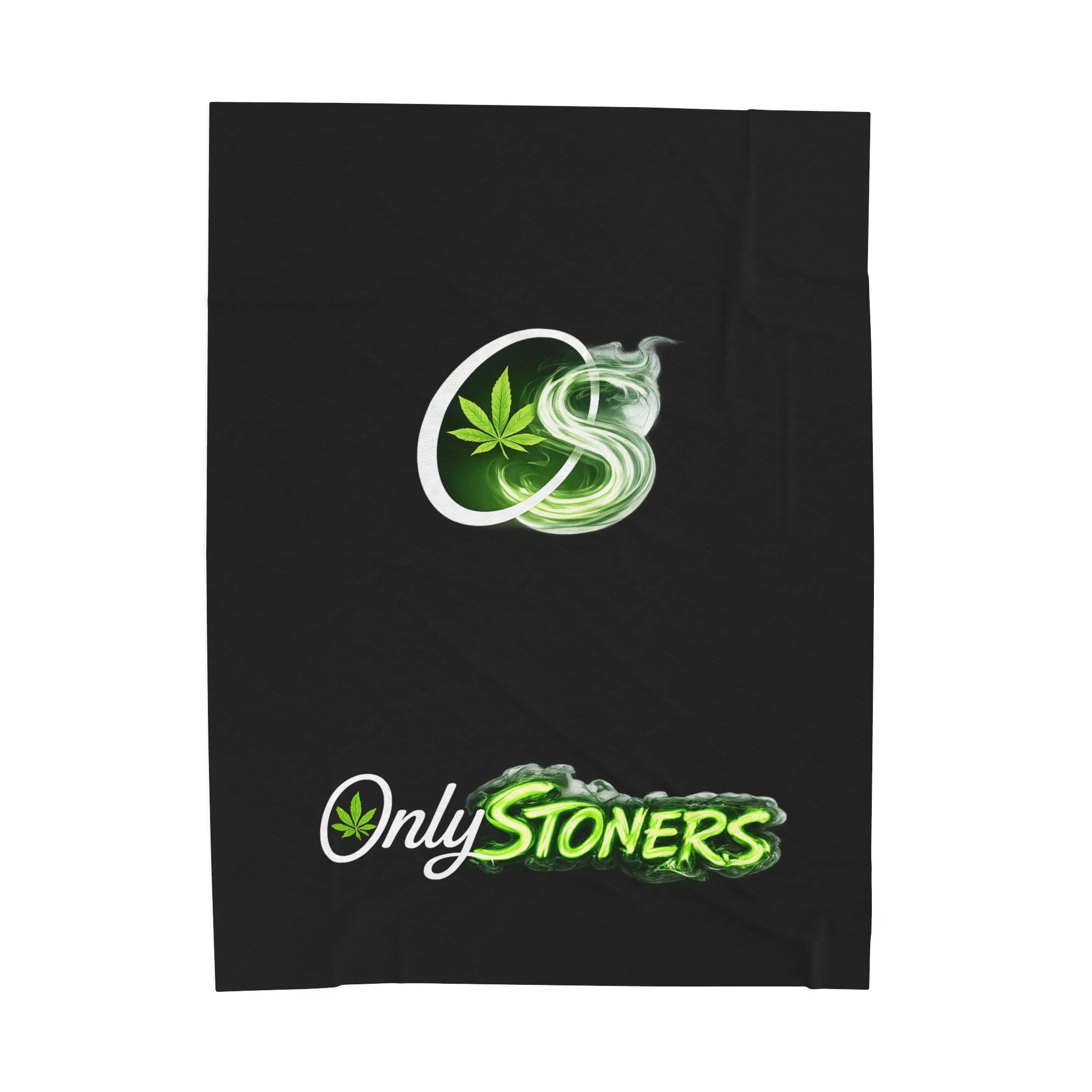OnlyStoners Velveteen Plush Blanket – Cannabis Leaf Graphic Cozy Throw