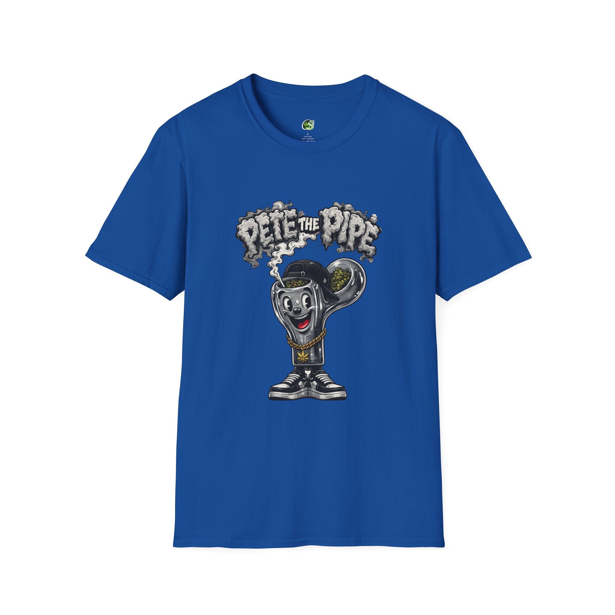 Pete the Pipe Graphic T-Shirt – Retro Cartoon Smoking Pipe Tee