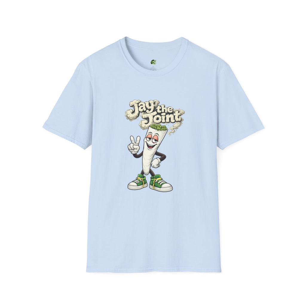 T-Shirt — "Jay the Joint" Retro Cartoon Rolling Paper Graphic Tee