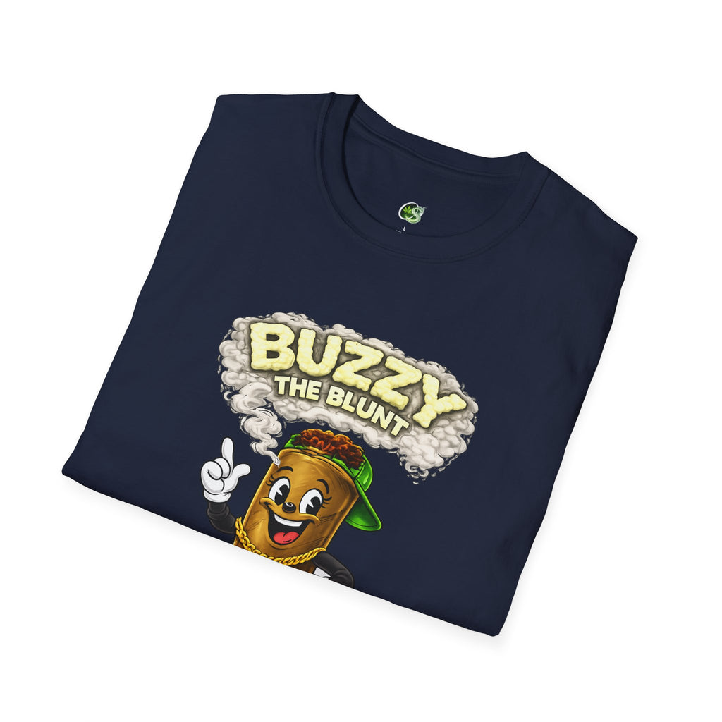 Buzzy the Blunt Graphic T-Shirt — Retro Cartoon Cannabis Tee