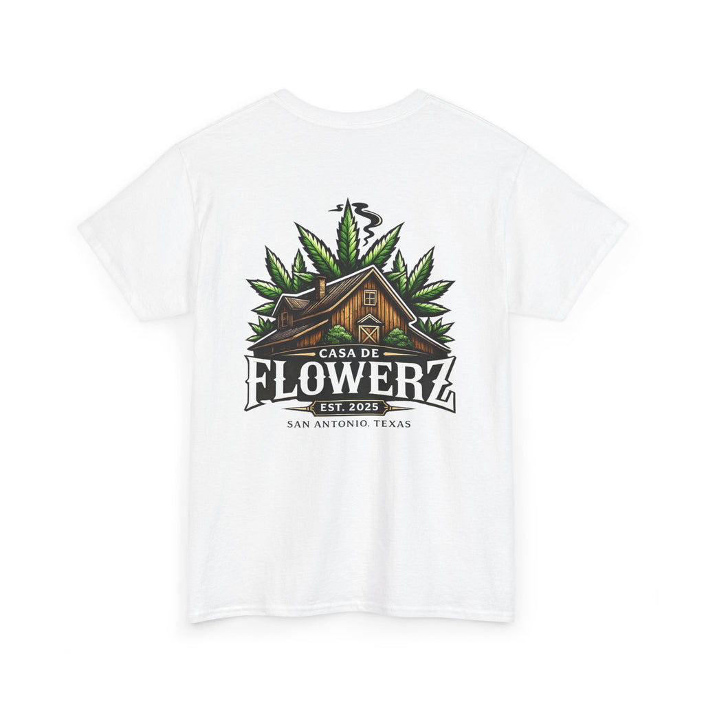 T-Shirt — Casa de Flowerz Cabin Logo Tee (San Antonio, Est. 2025)