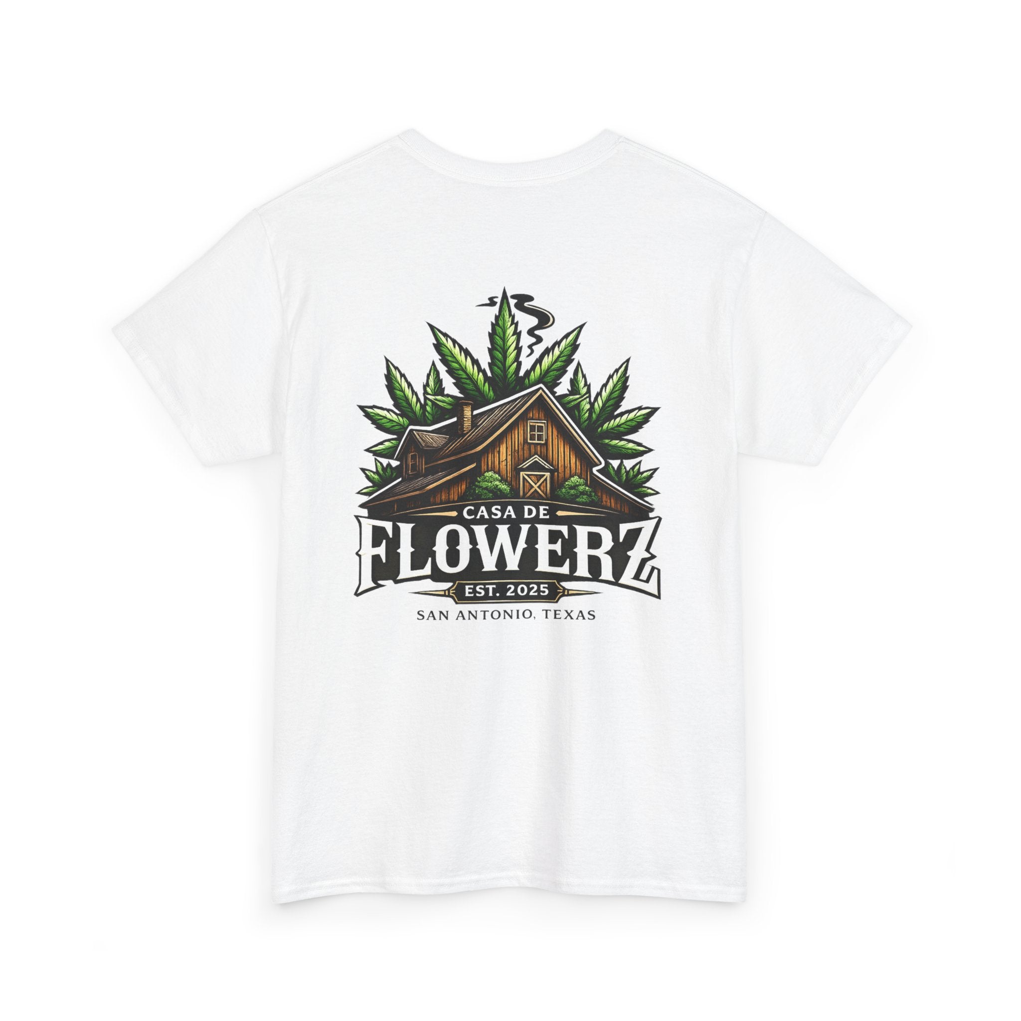 T-Shirt — Casa de Flowerz Cabin Logo Tee (San Antonio, Est. 2025)